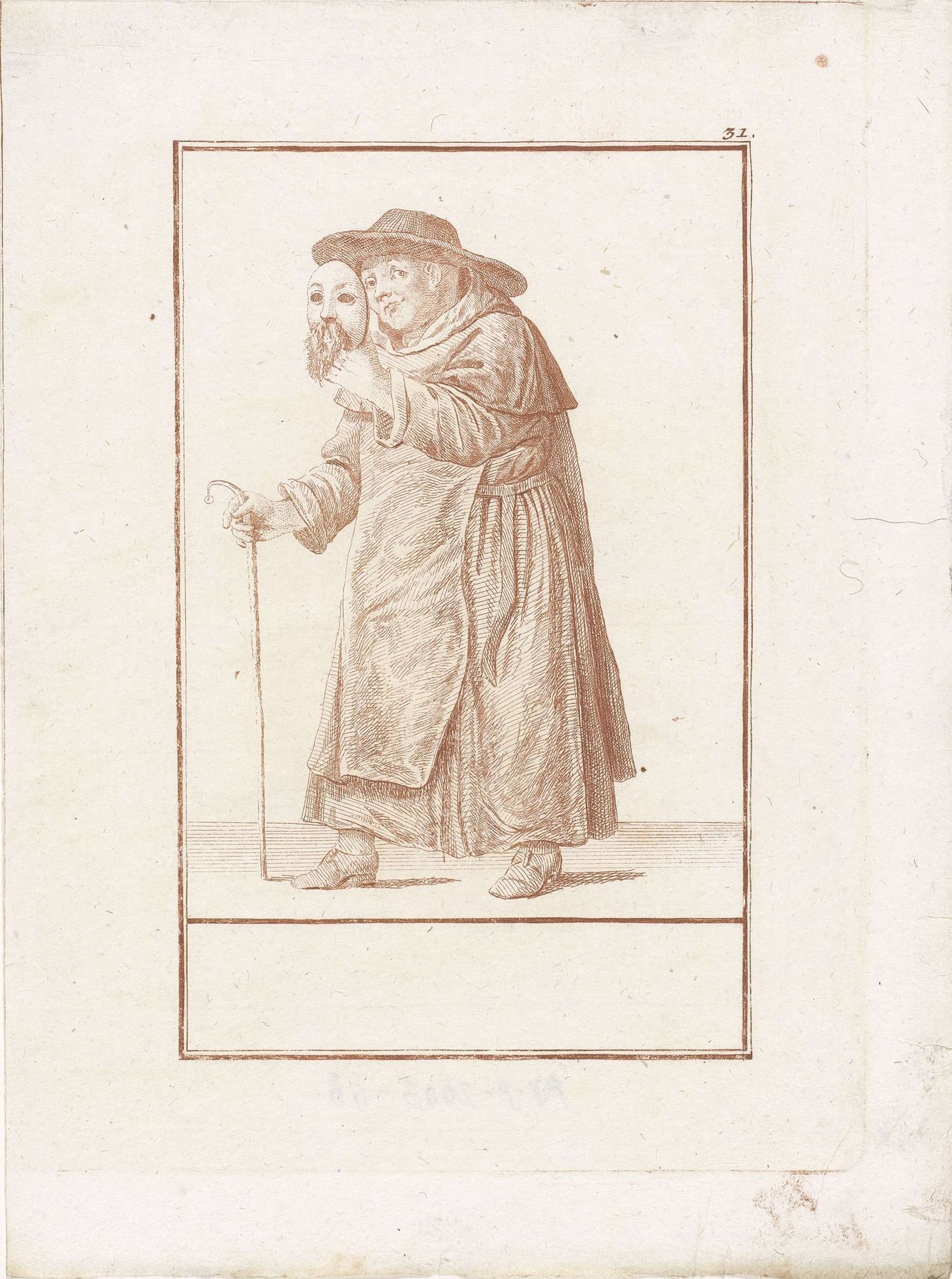 Monnik met masker in zijn hand by Jacob Gole