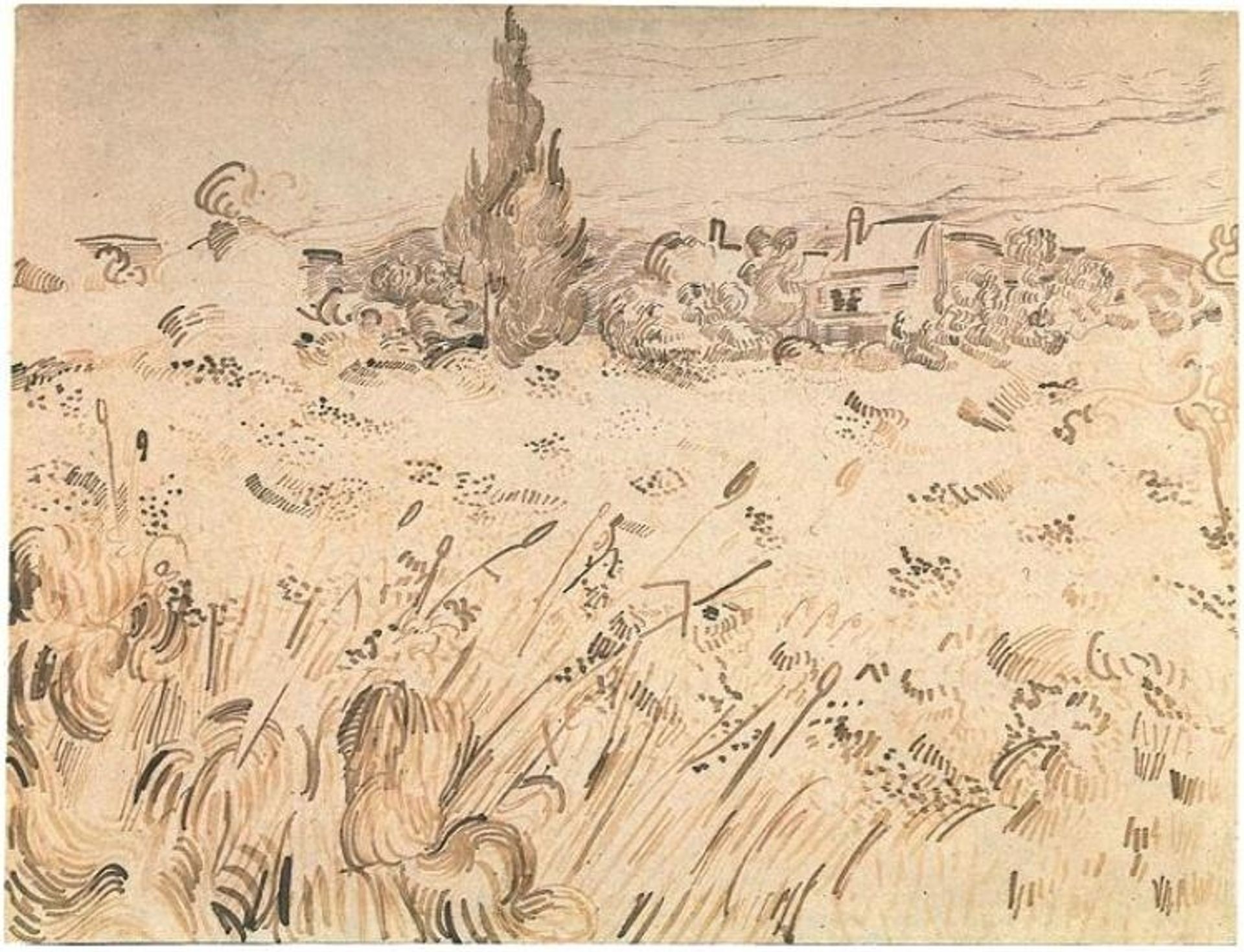 Wheat Field with Cypresses by Vincent van Gogh