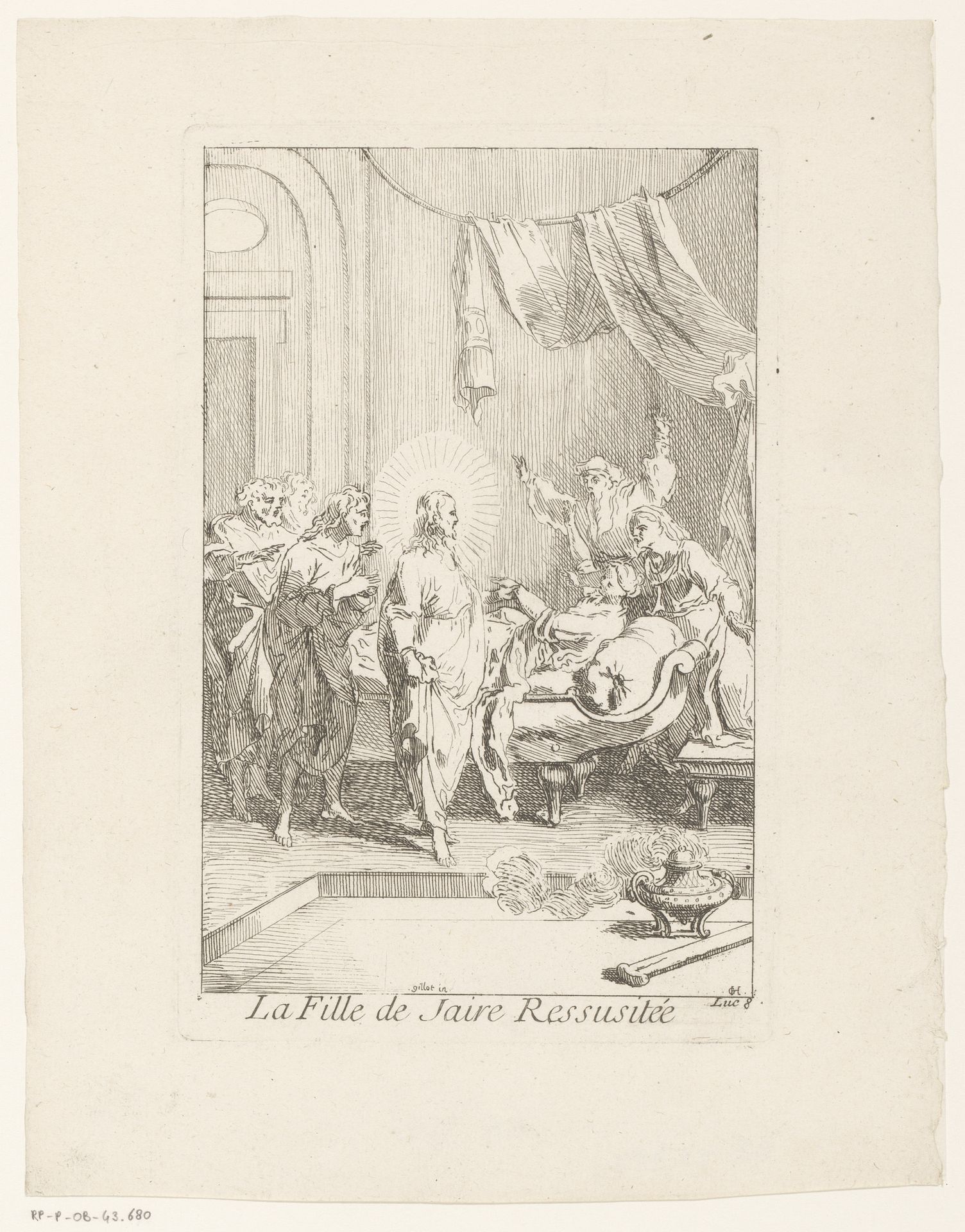 Opwekking van de dochter van Jaïrus by Gabriel Huquier