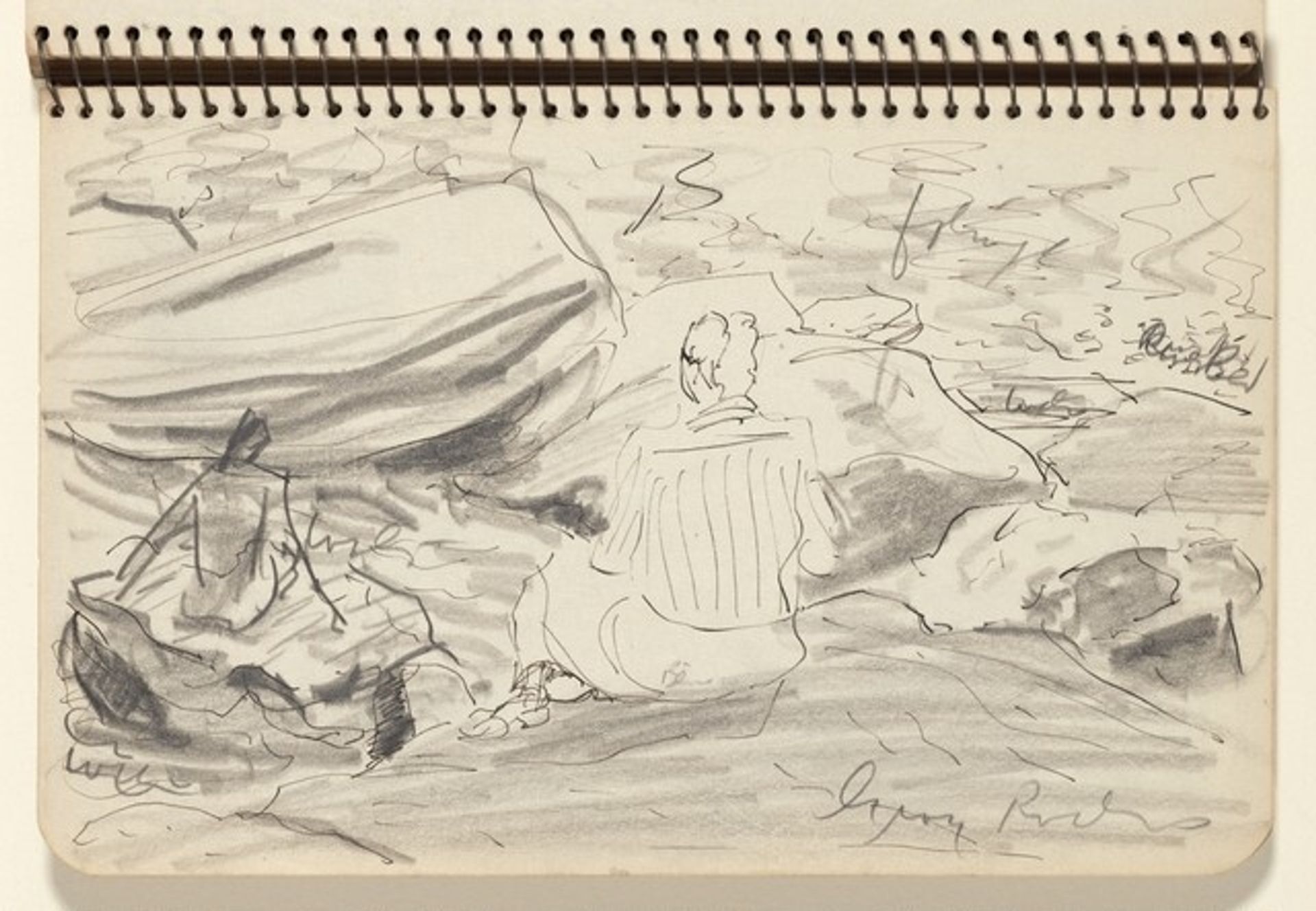 Sally and March on the Rocks by Milton Avery