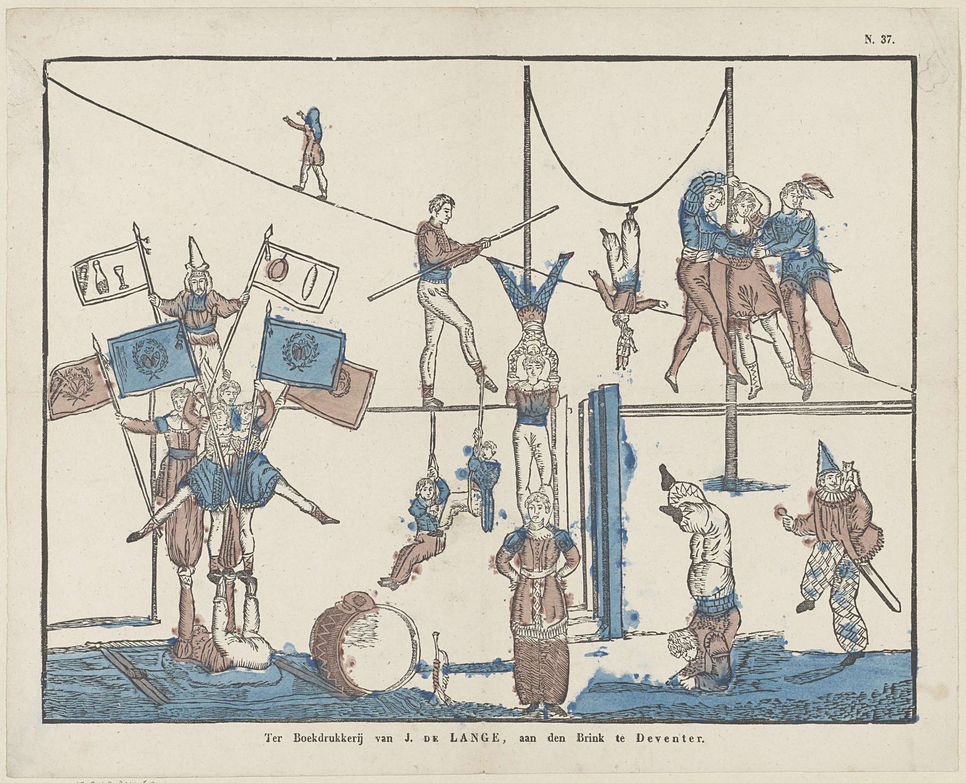 Circustafereel by Jan de (II) Lange