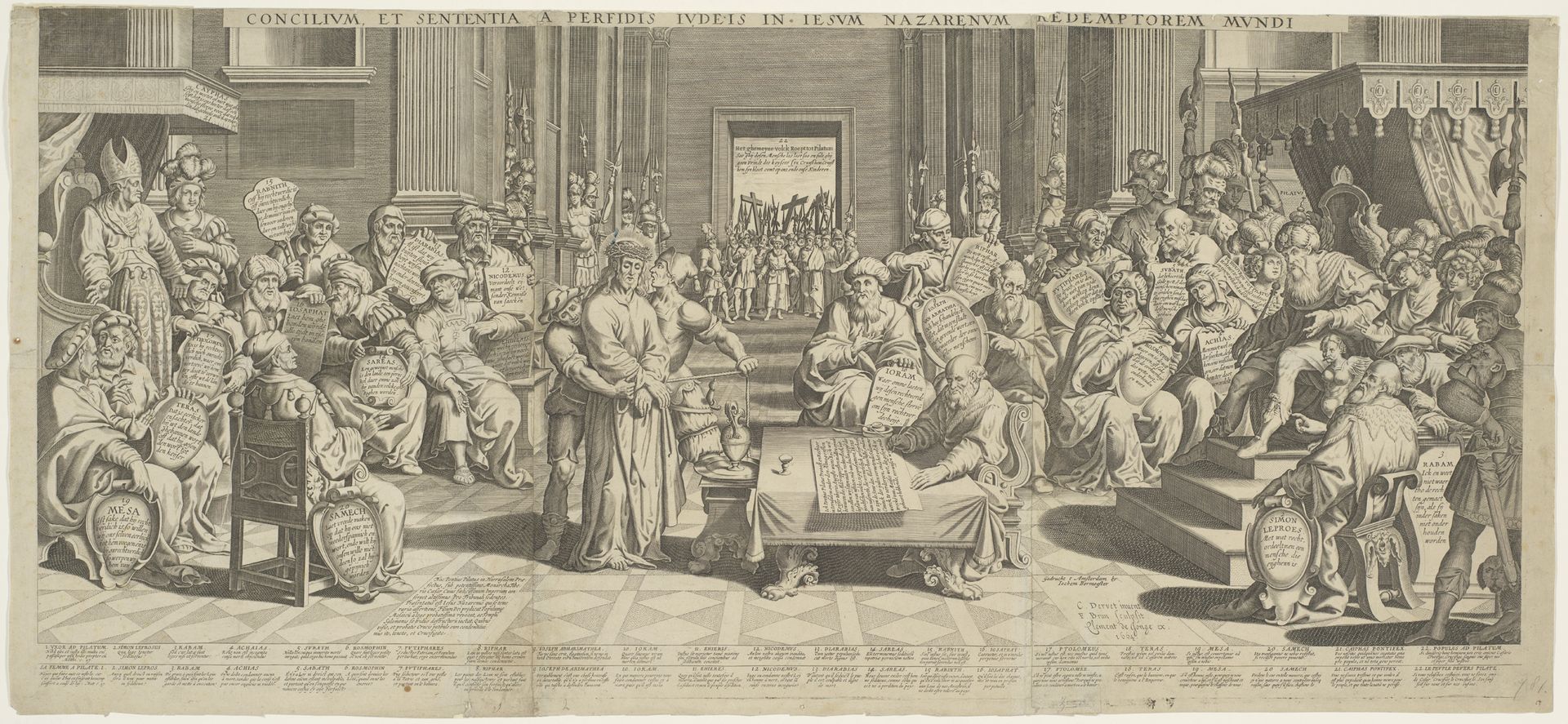 Christus voor Pilatus. Naar C. Dervet met Clement de Jonge ex. 1664 ...