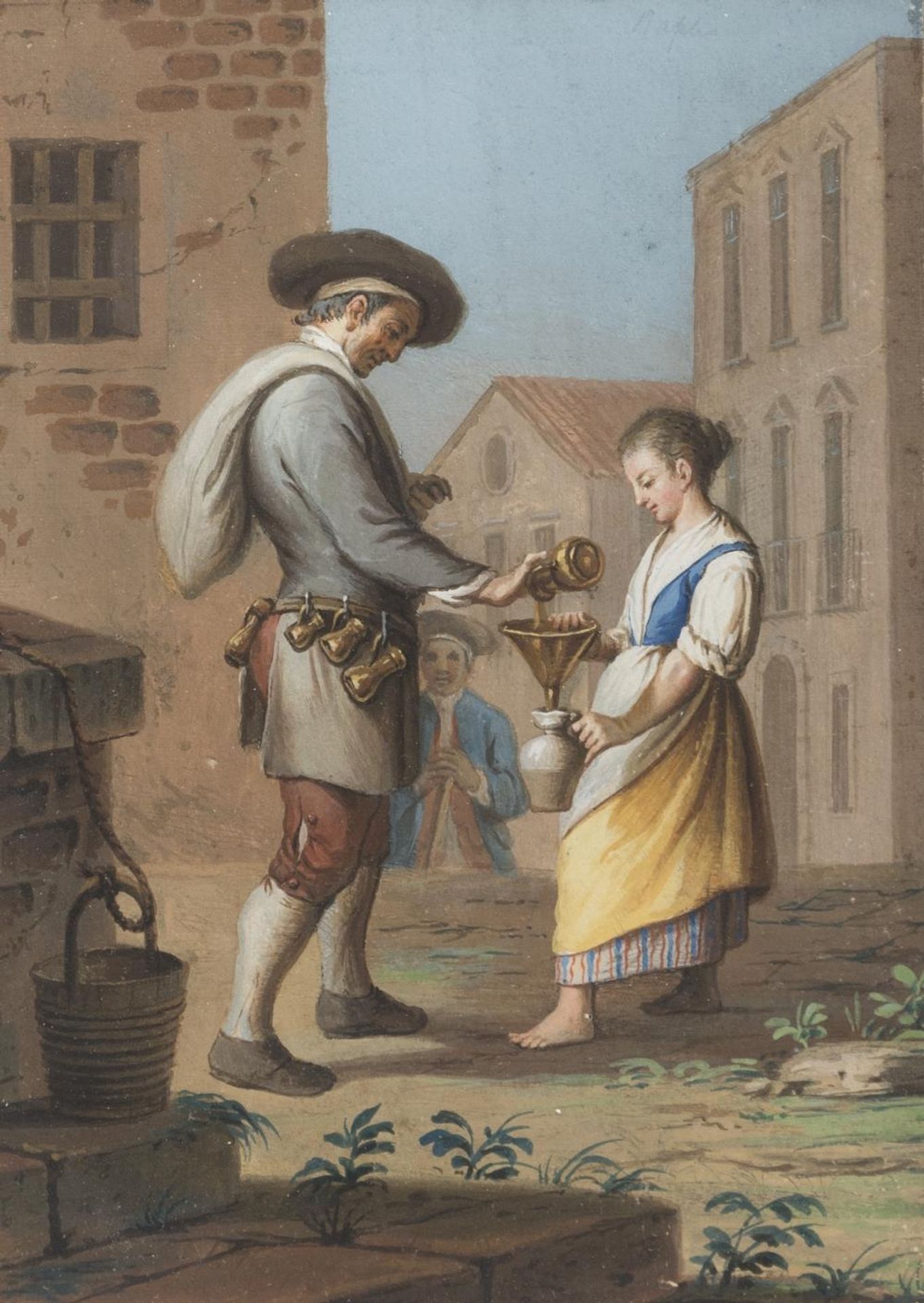 Scene of daily life outside by Saverio della Gatta