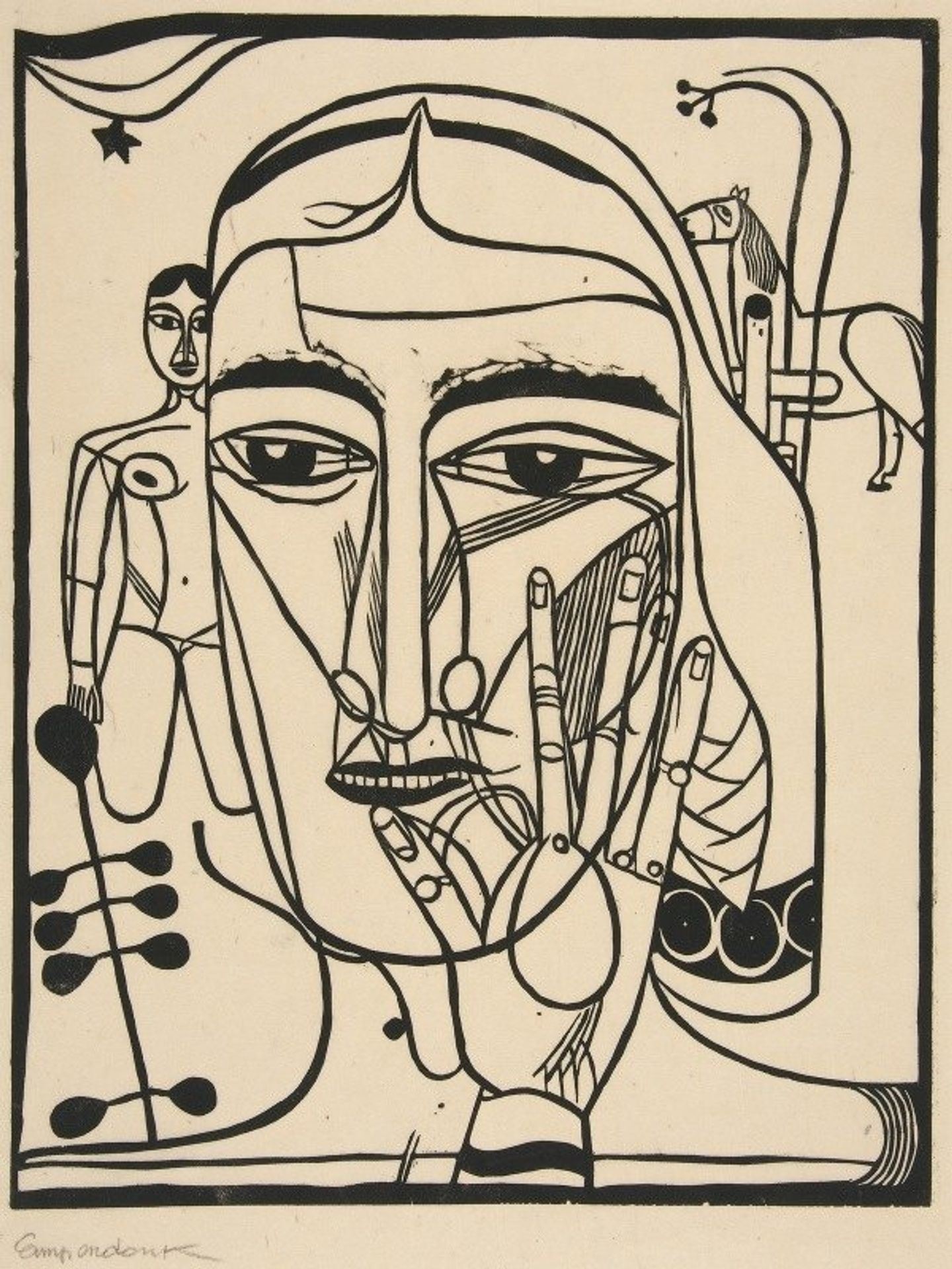 Large Heaf with Outspread Hand by Heinrich Campendonk