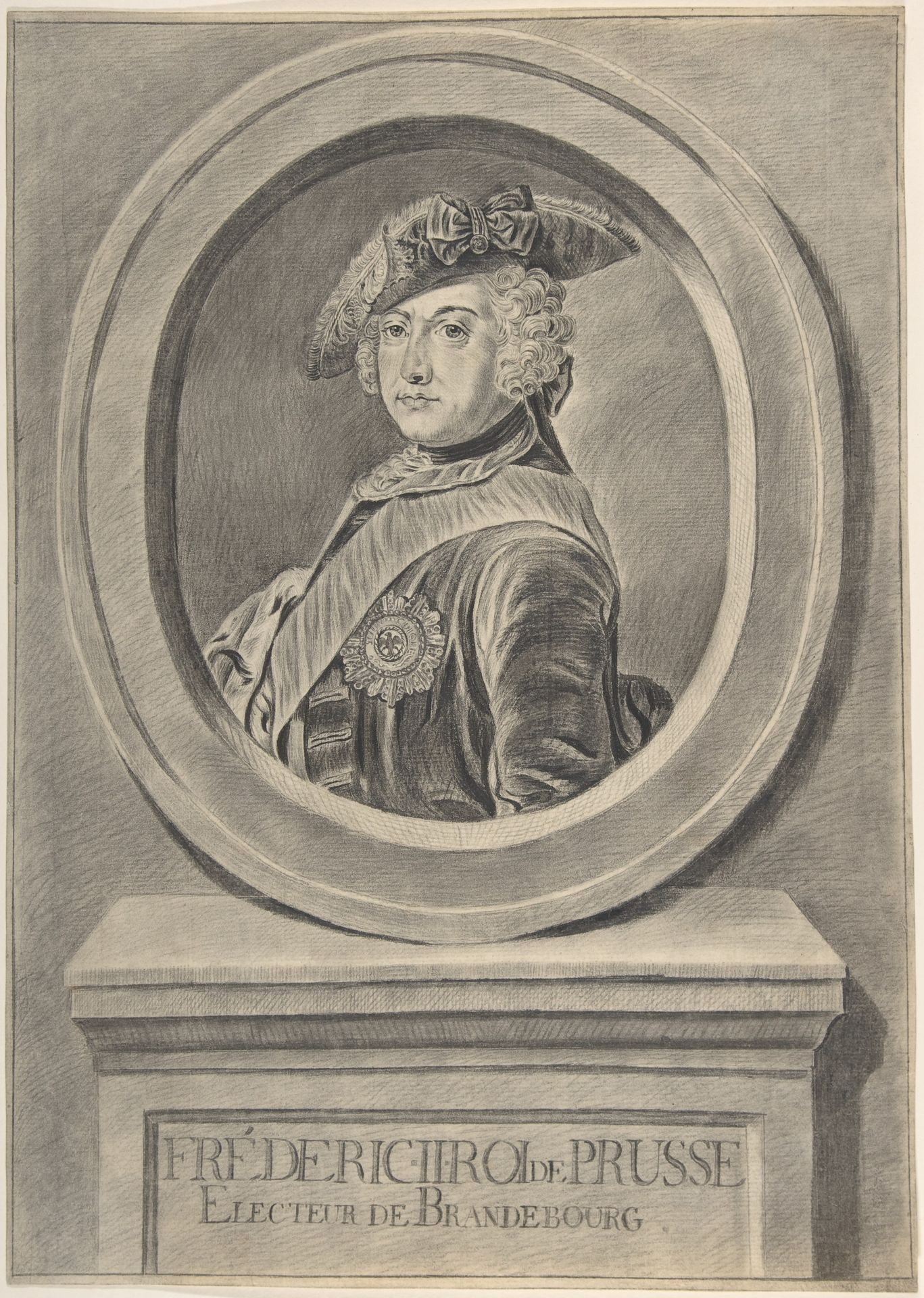 Portrait of Frederick II of Prussia, after Antoine Pesne by Johann Georg Wille