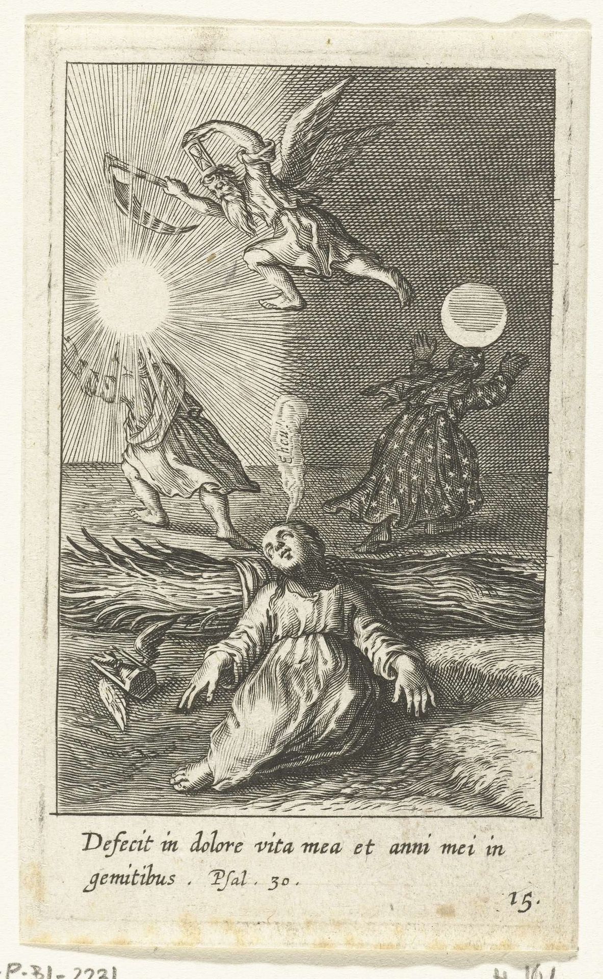 Kind betreurt het voorbijgaan van de tijd by Boëtius Adamsz. Bolswert
