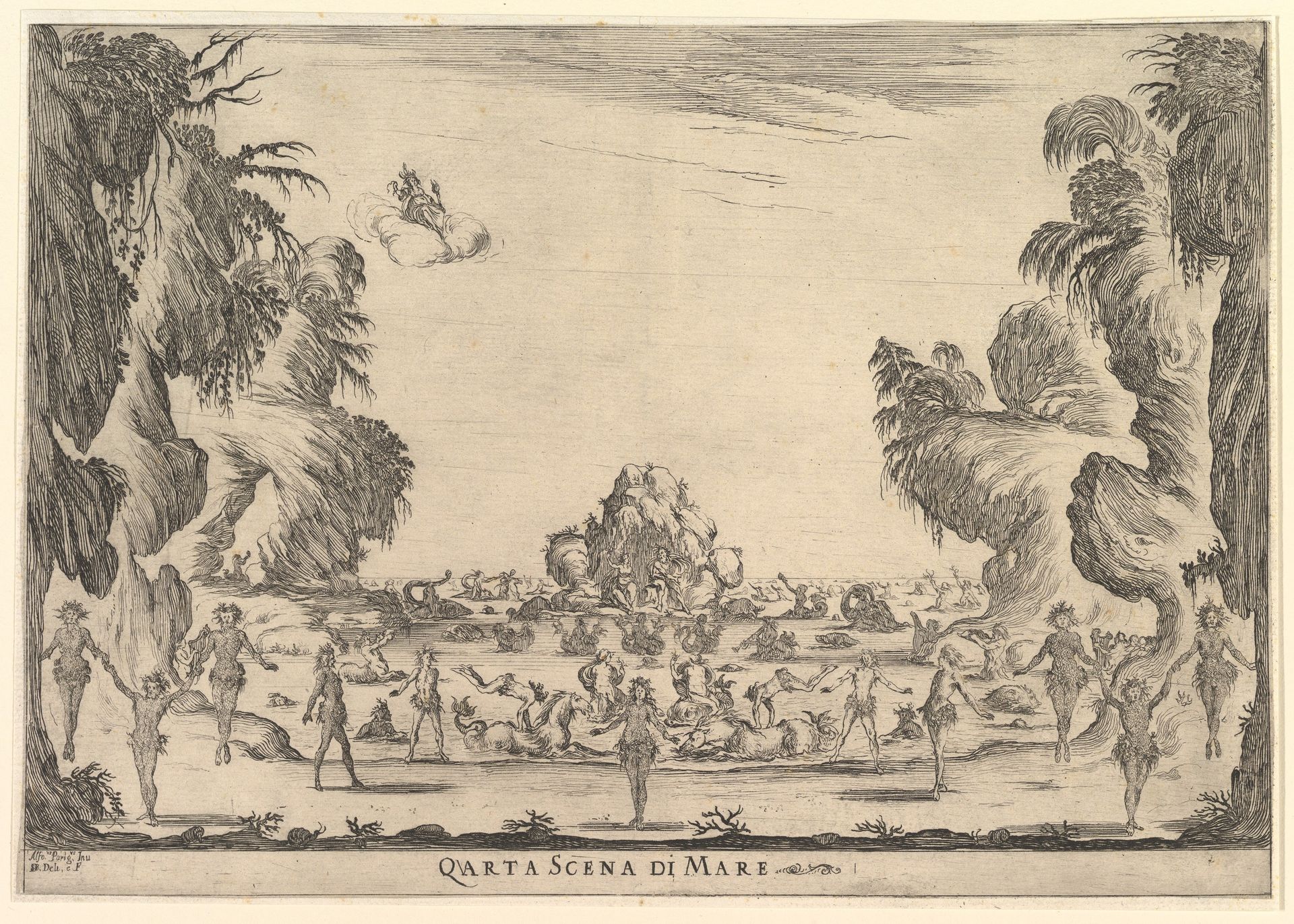 Fourth scene, the sea, from 'The marriage of the gods' (Le nozze degli Dei) by Stefano della Bella