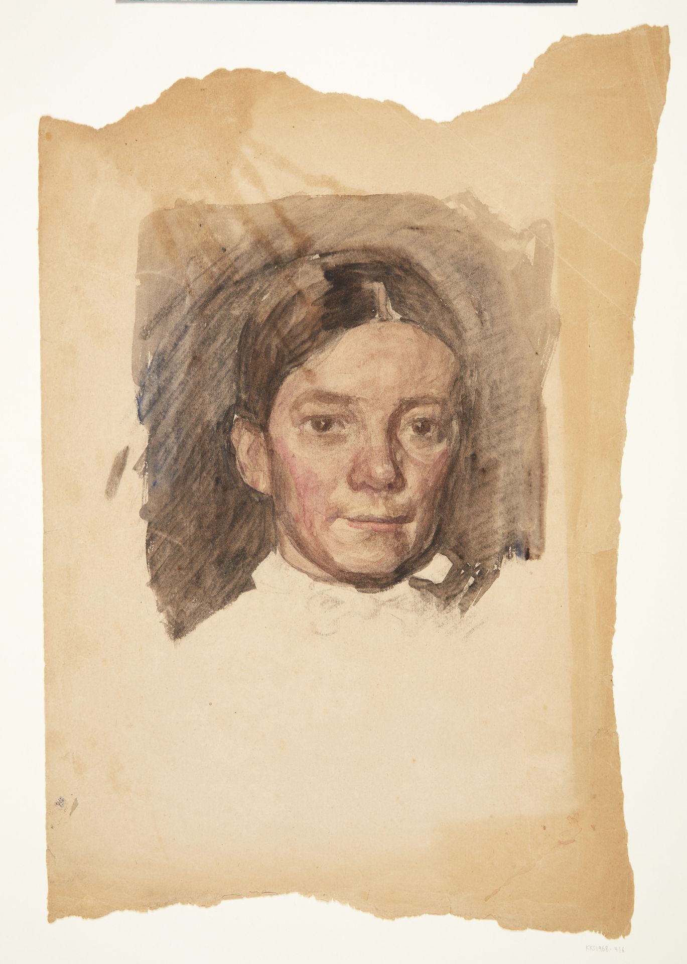 Portræt af kunstnerens hustru Elise by Peter Hansen