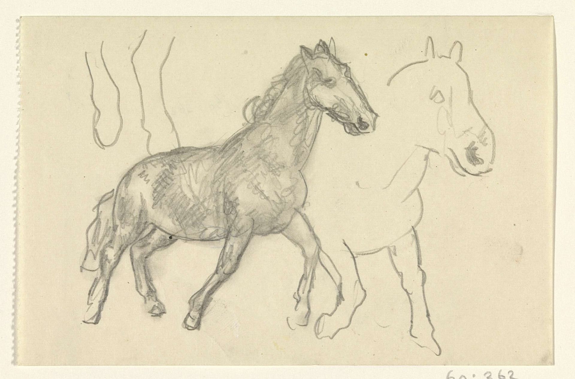 Twee lopende paarden by Leo Gestel