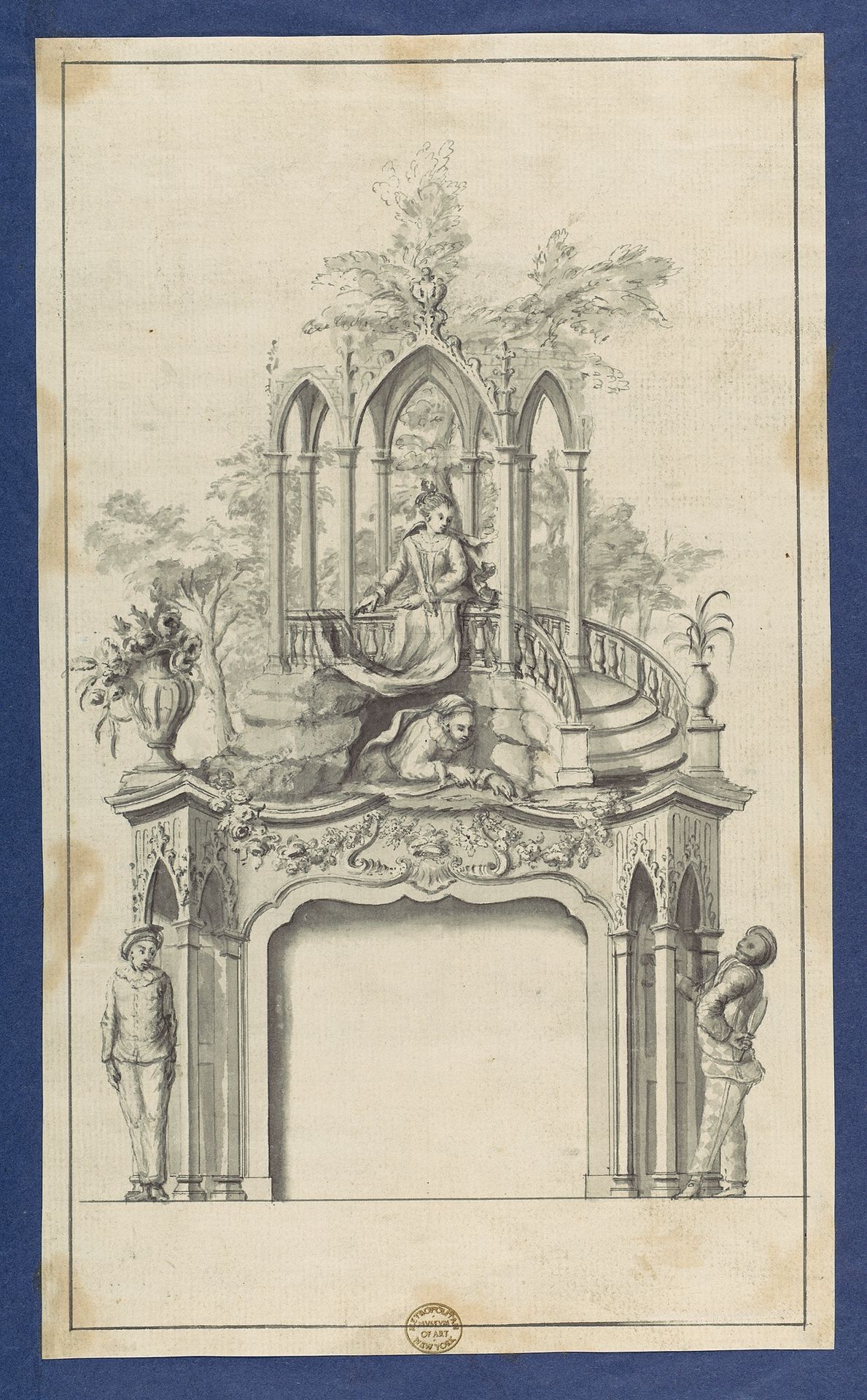 Design for a Neo-Gothic Chimneypiece, in Chippendale Drawings, Vol. I by Thomas Chippendale