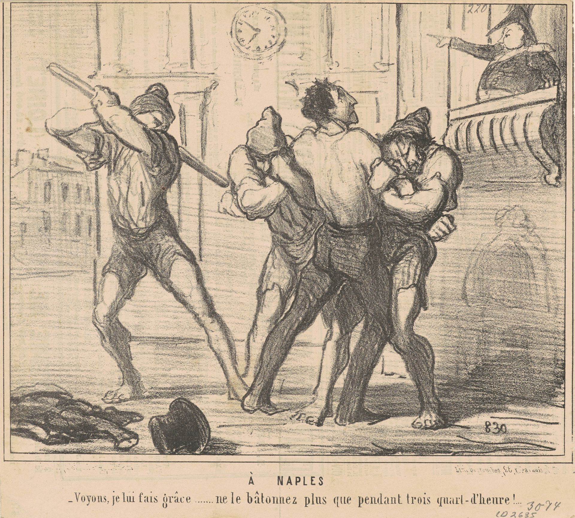 A  Naples: Voyons, je lui fais grace ... by Honoré Daumier