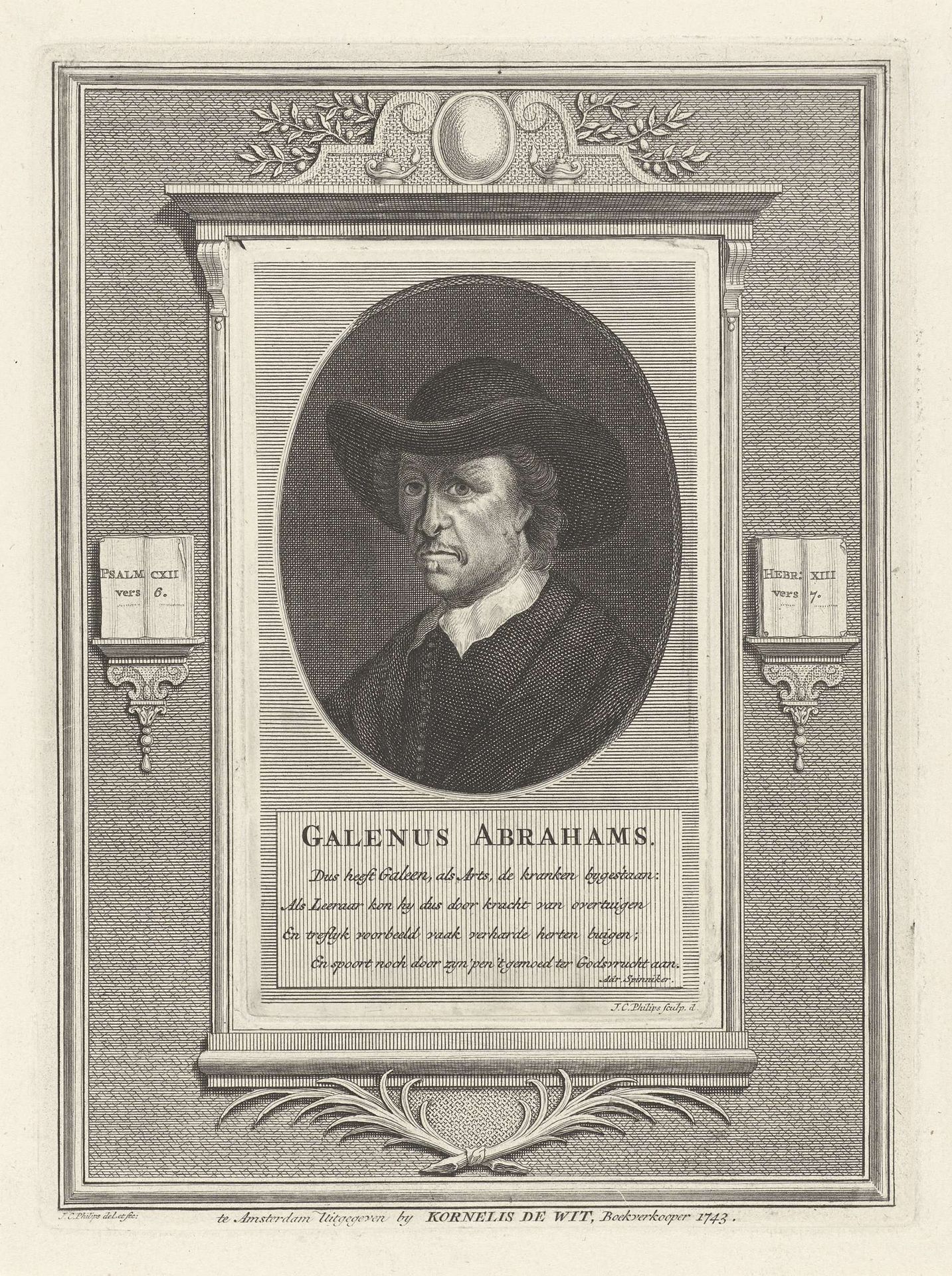 Portret van de doopsgezinde Galenus Abrahamsz. de Haan by Jan Caspar Philips