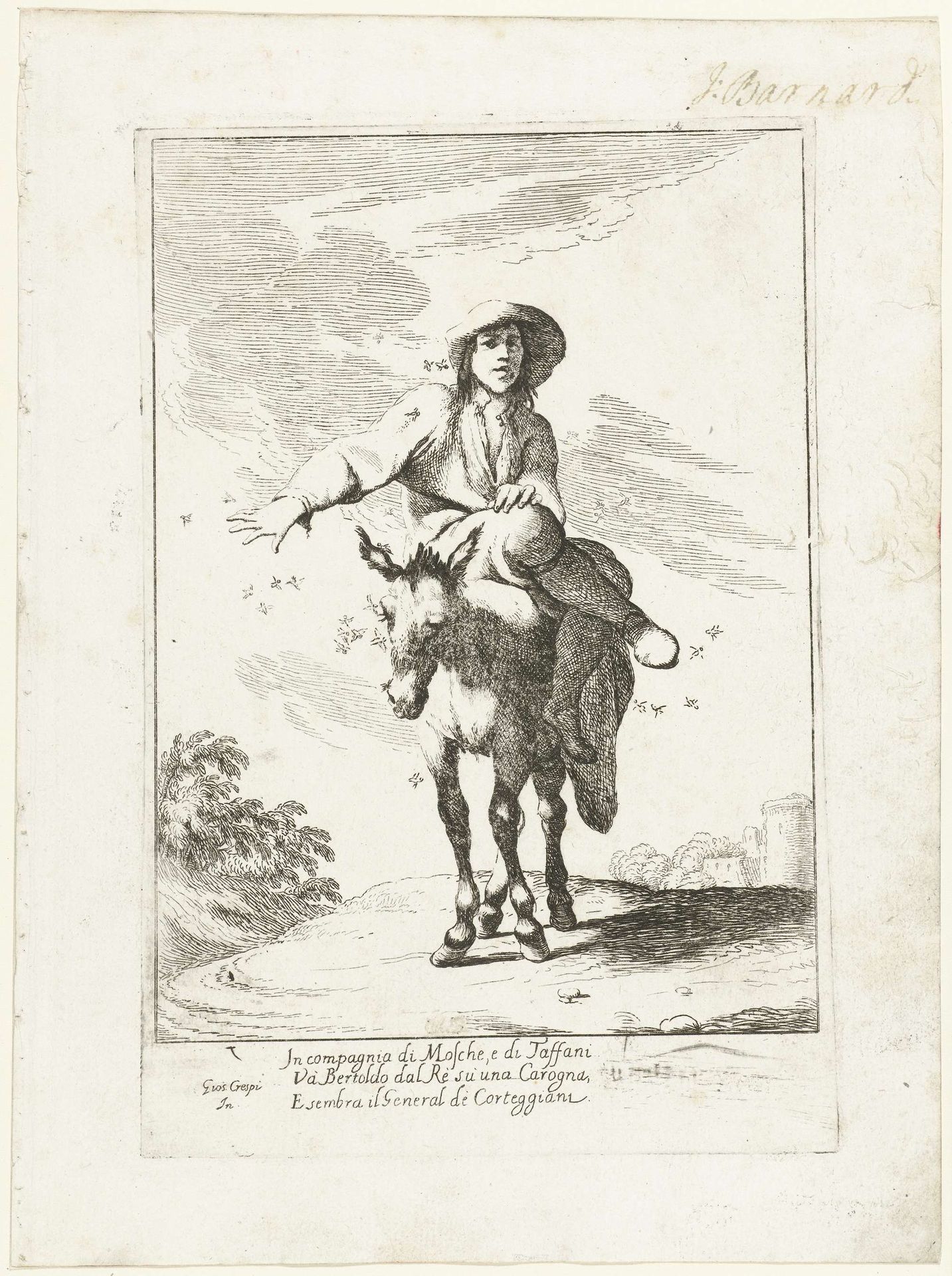 Bertoldo op de ezel by Giovanni Battista Crespi