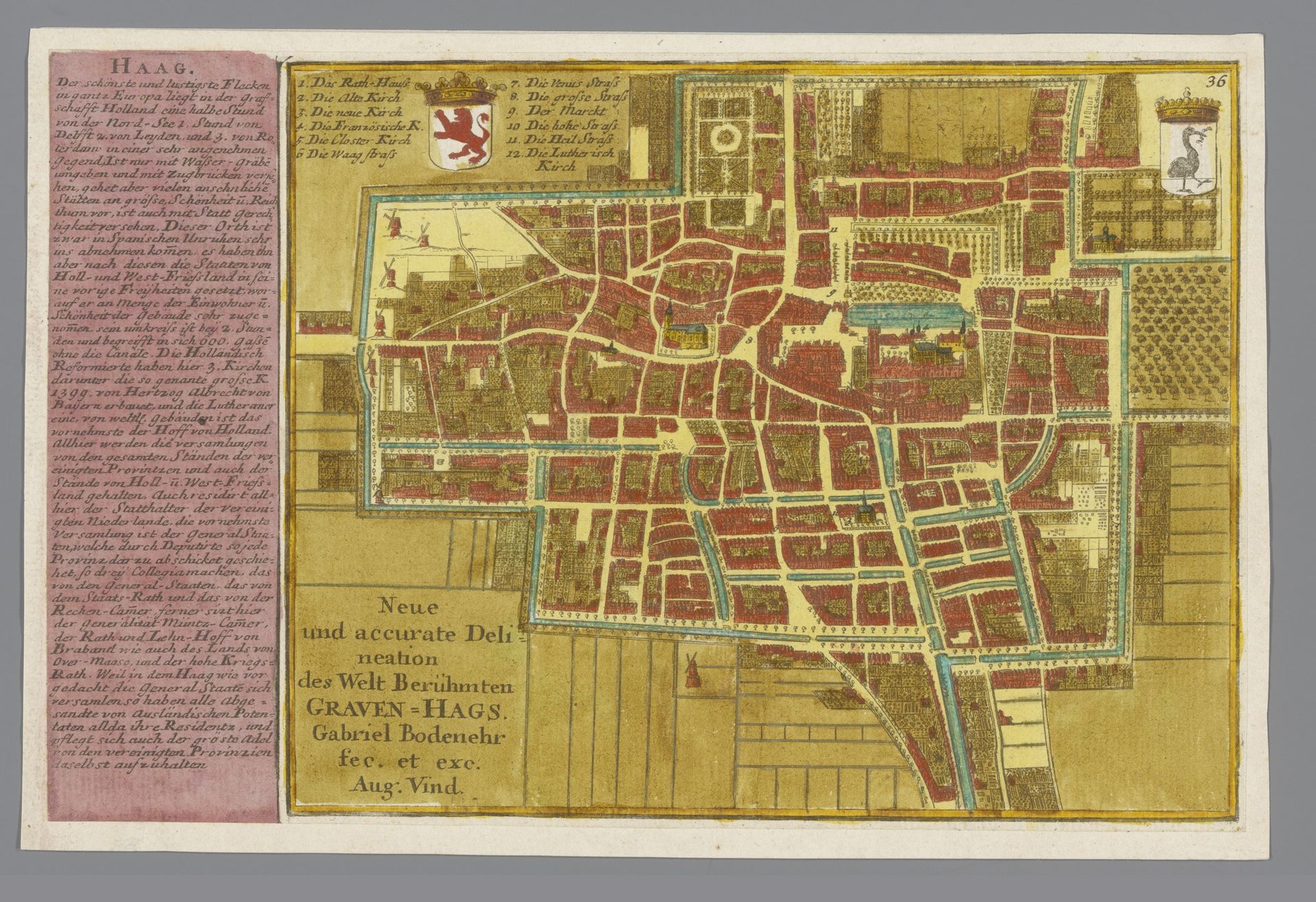 Plattegrond van Den Haag by Gabriel Bodenehr