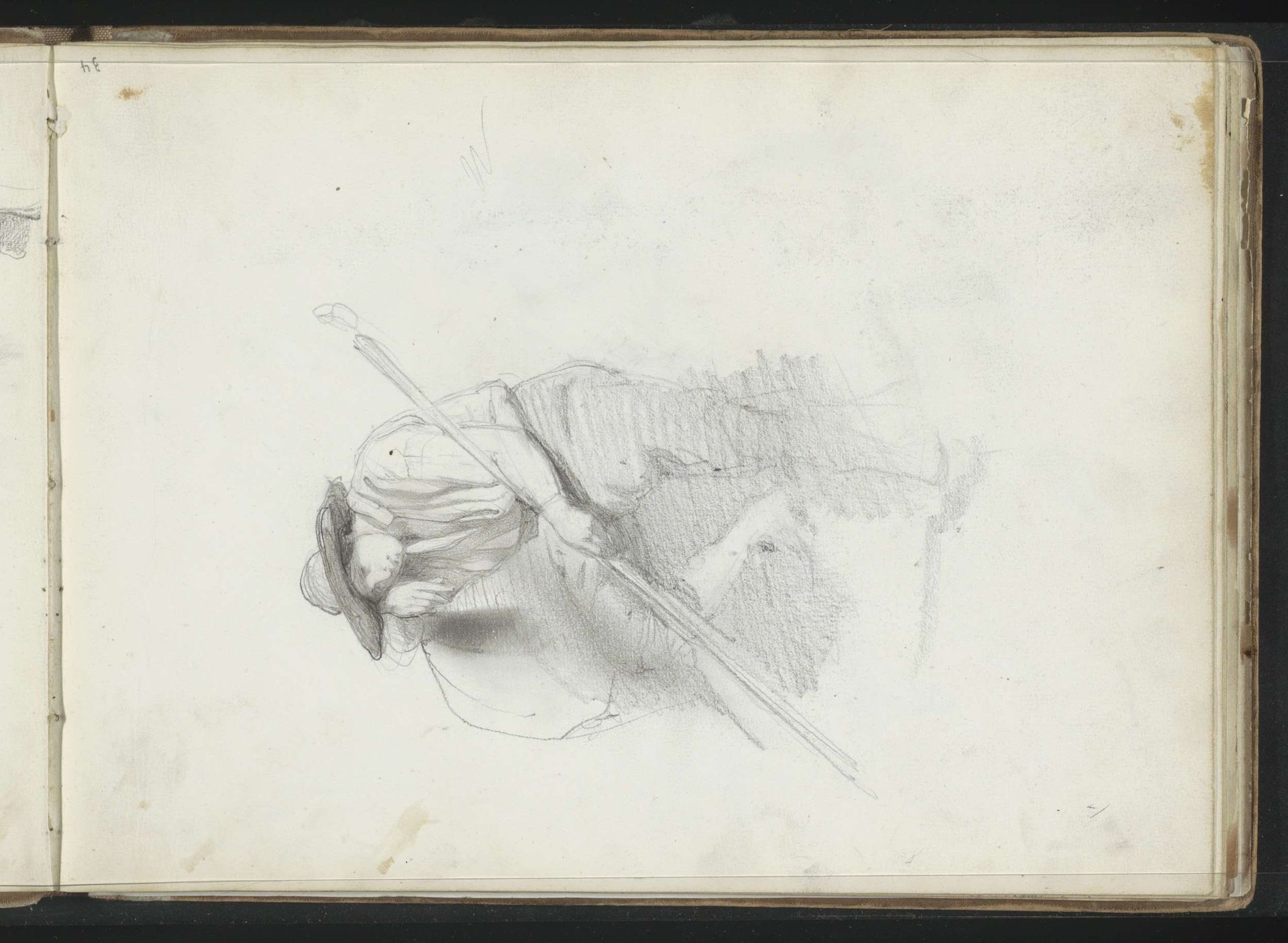 Jonge man met een herdersstaf by Johannes Bosboom