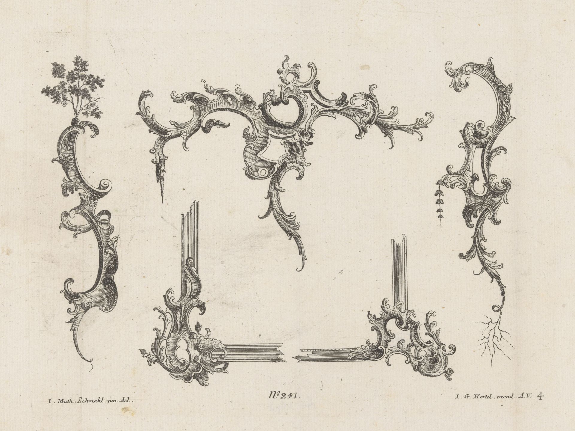 Rocaille ornamenten en omlijsting by Anonymous