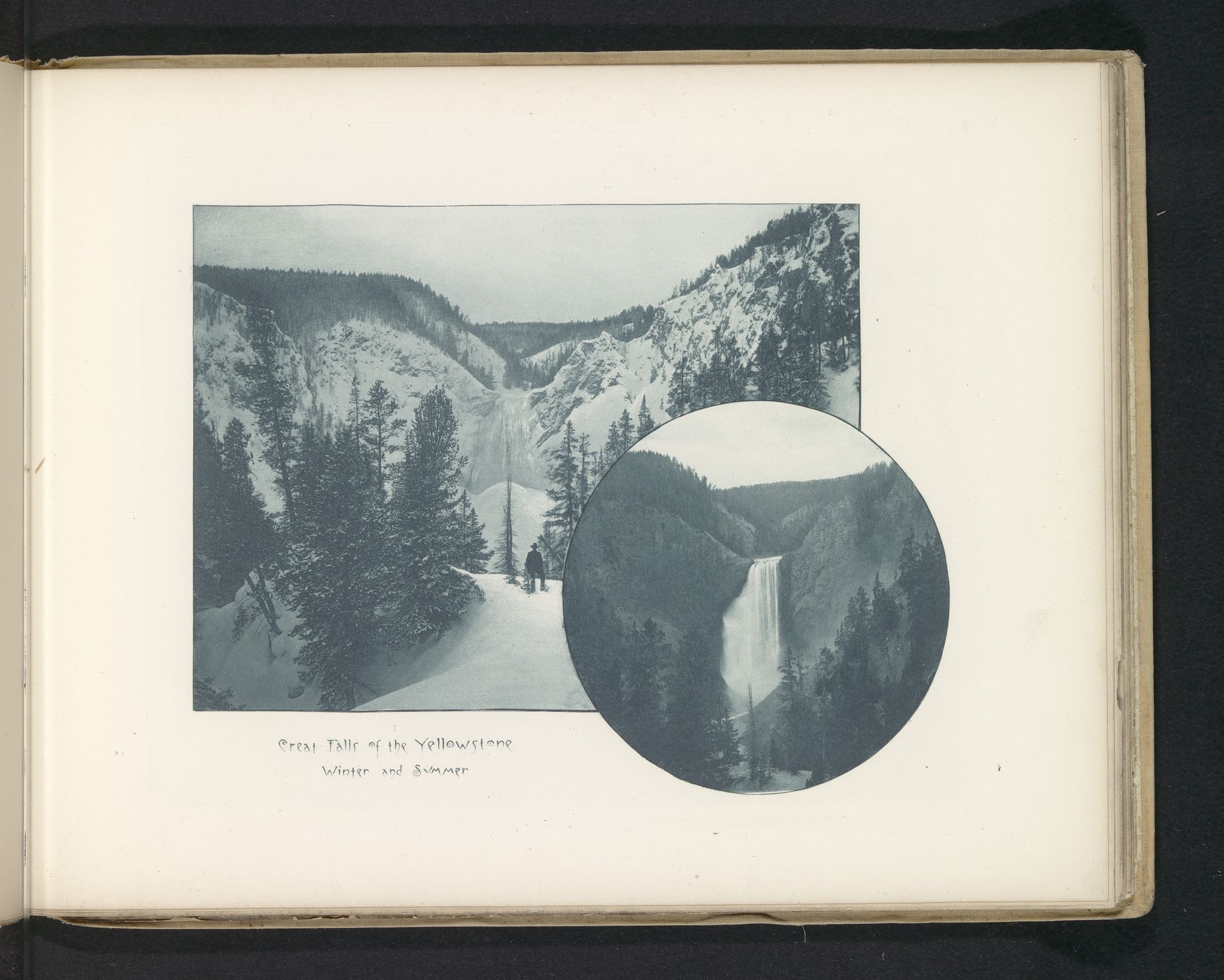 Great Falls of the Yellowstone winter and summer by Frank Jay Haynes