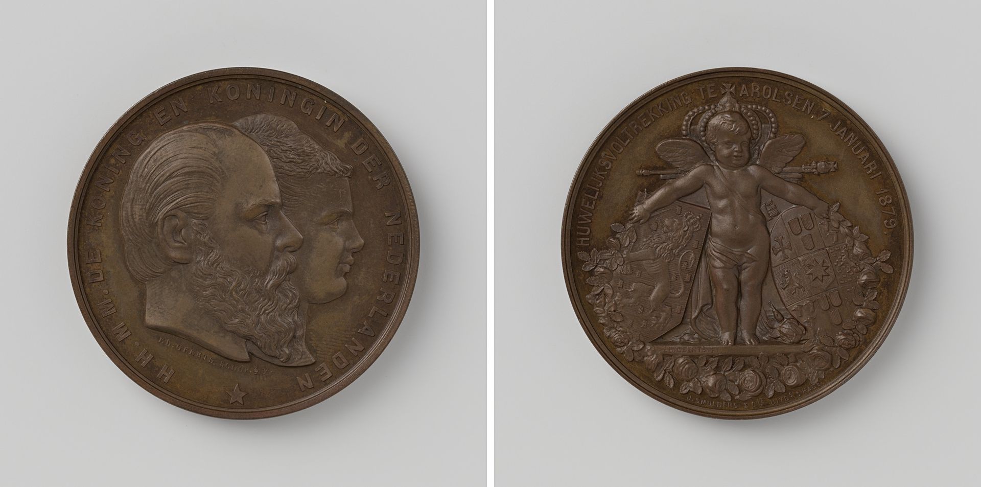 Huwelijk van Willem III, koning der Nederlanden en Emma, prinses van Waldeck-Pyrmont te Arolsen by Edouard Louis Geerts