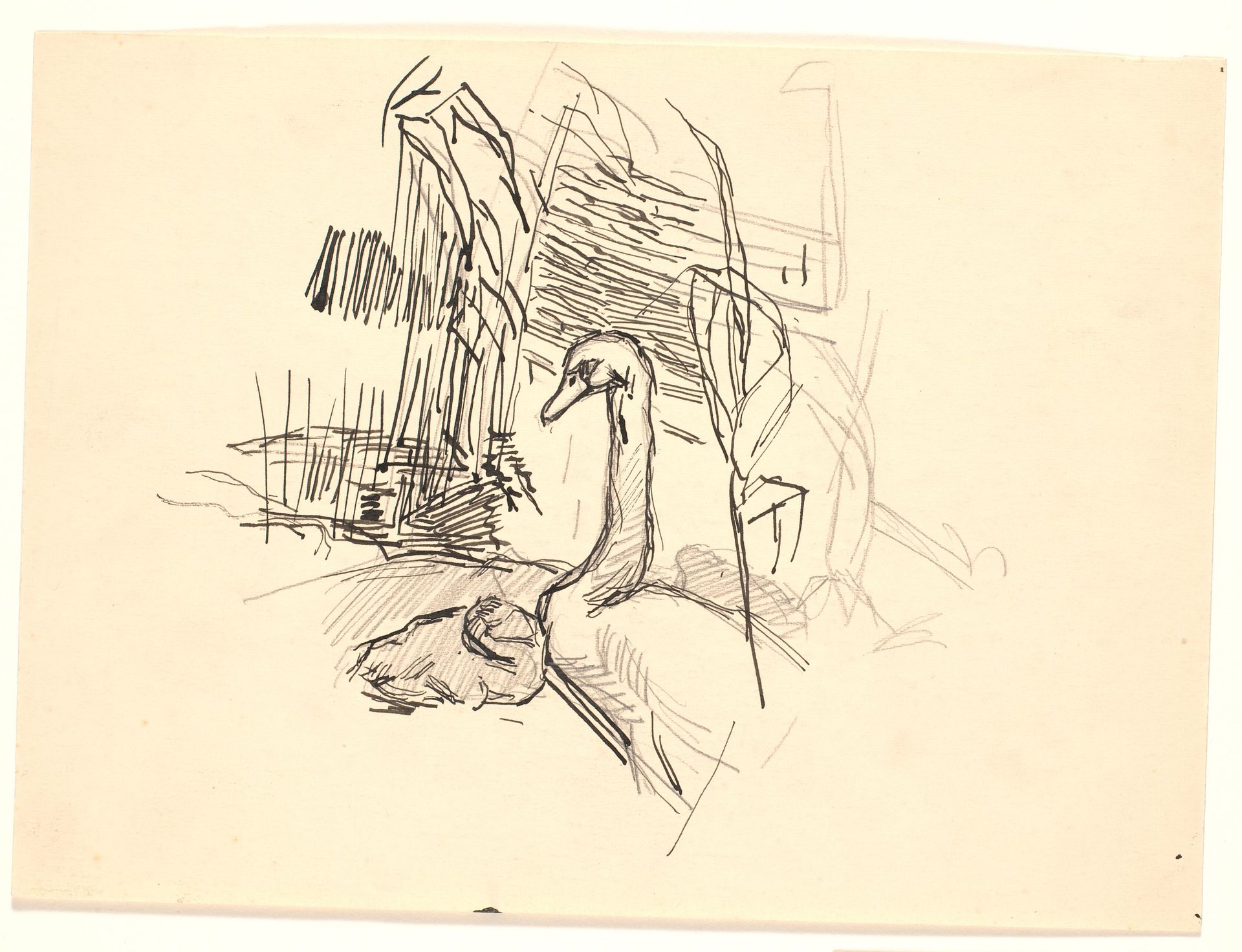 En svane med ælling by Fritz Syberg