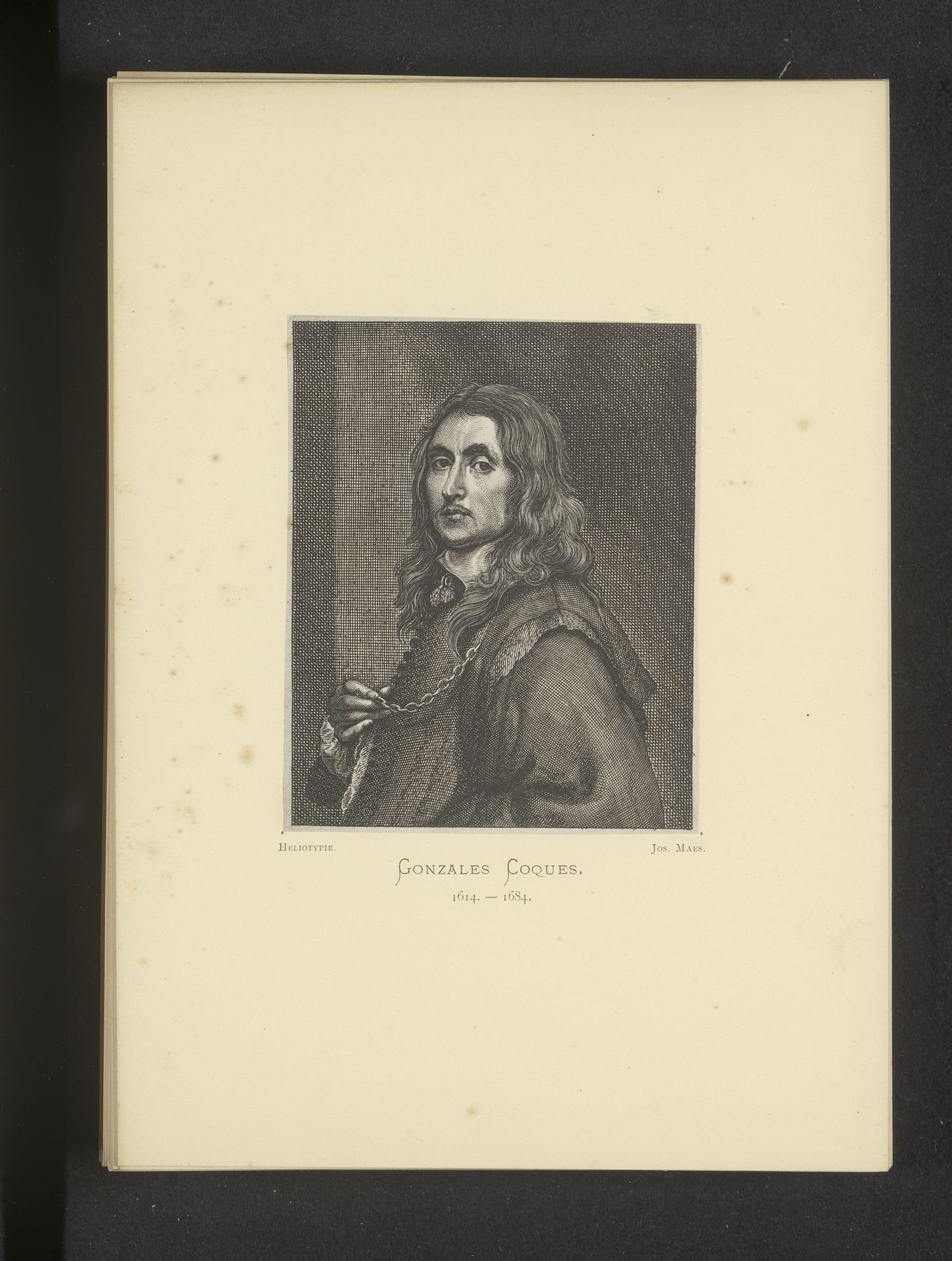 Reproductie van een gravure van een portret van Gonzales Coques door Paulus Pontius by Joseph Maes