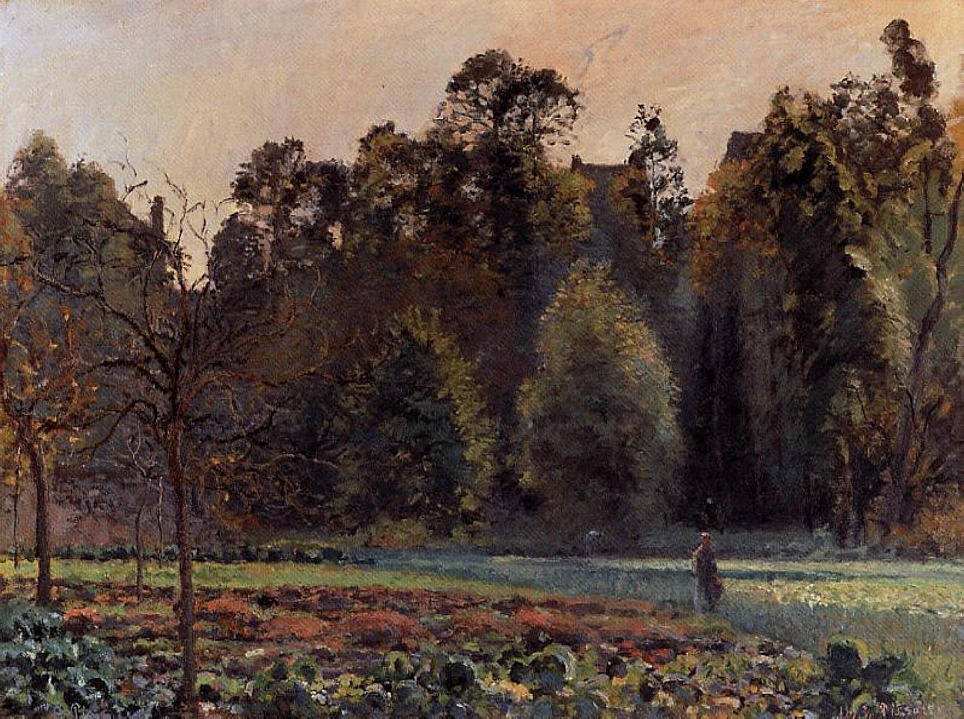 The Cabbage Field, Pontoise by Camille Pissarro
