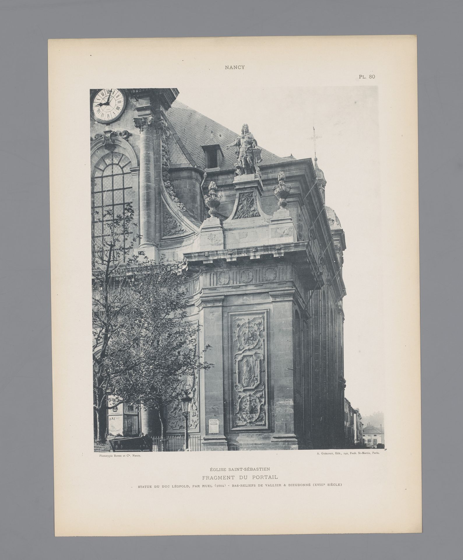 Standbeeld van Leopold I, hertog van Lotharingen, op de Église Saint-Sébastien te Nancy by Anonymous