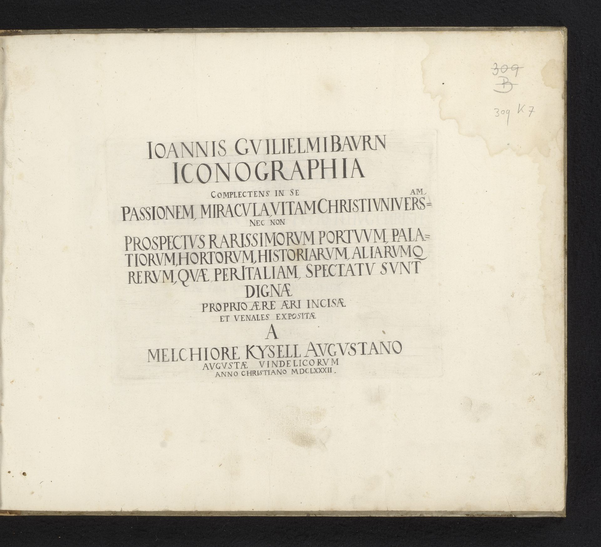 Titelprent voor de prentserie 'Iconographia' by Melchior Küsel