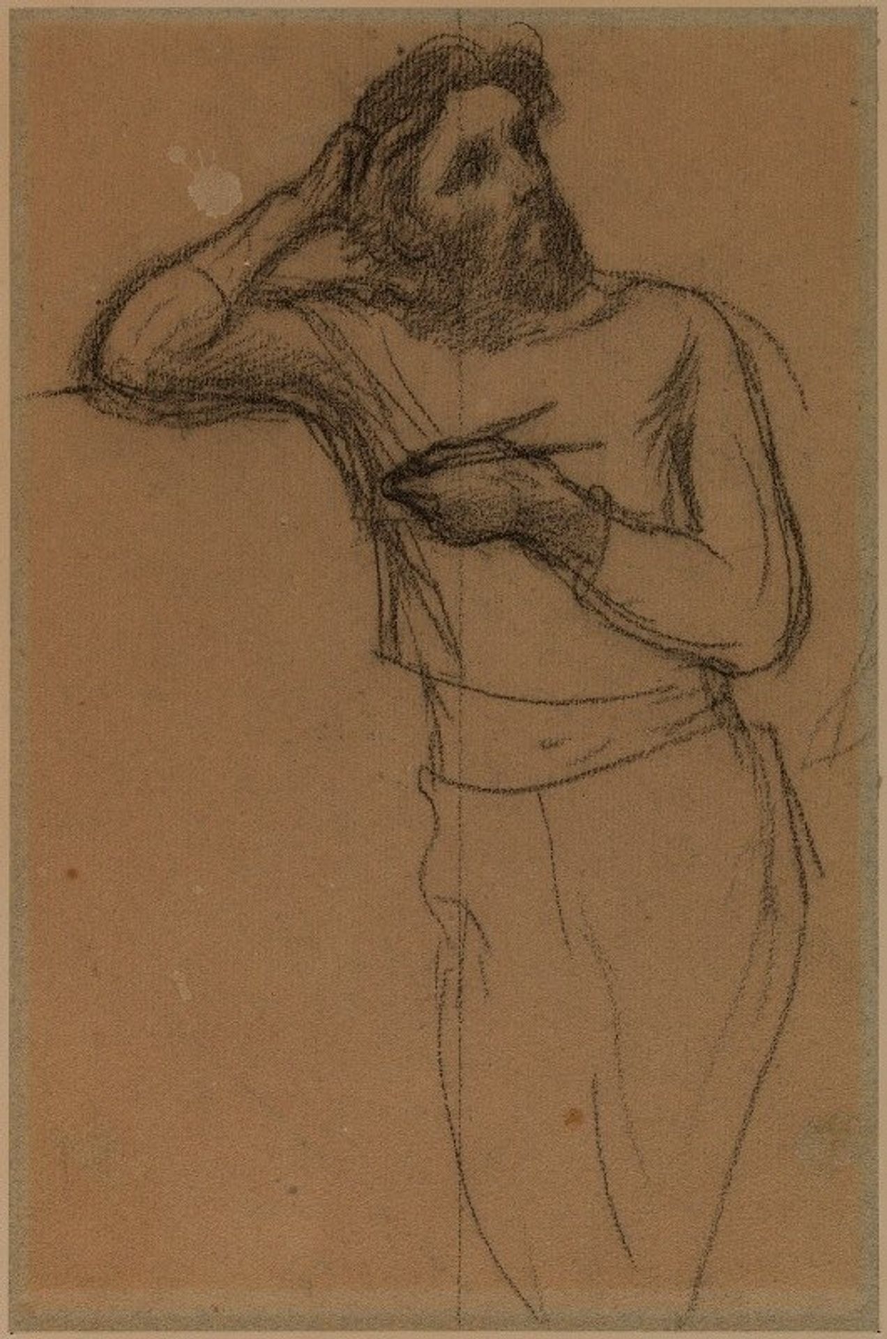 Homme vêtu de face, vu jusqu’aux genoux by Pierre Puvis de Chavannes