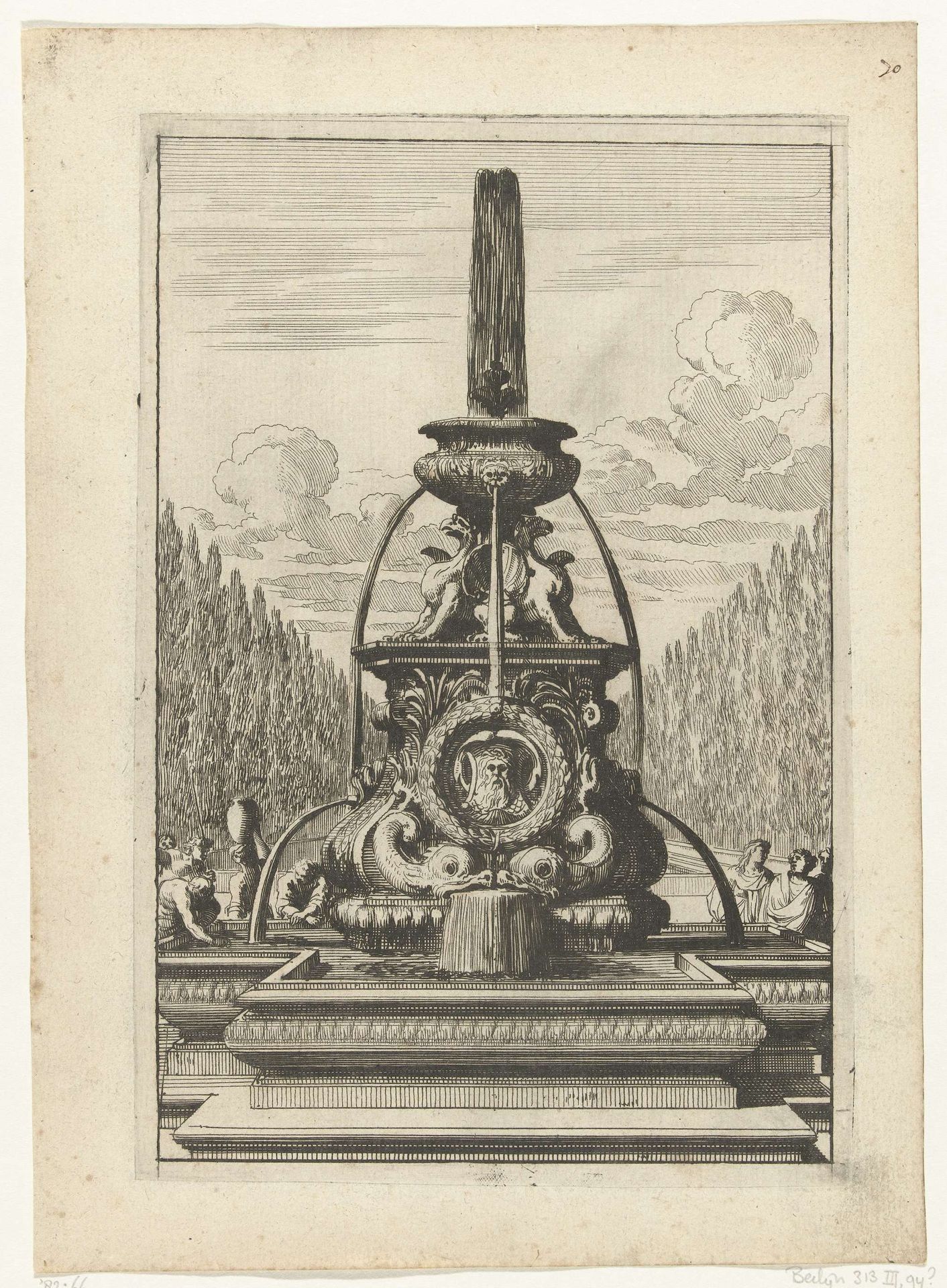 Fontein in bassin by Jean Lepautre