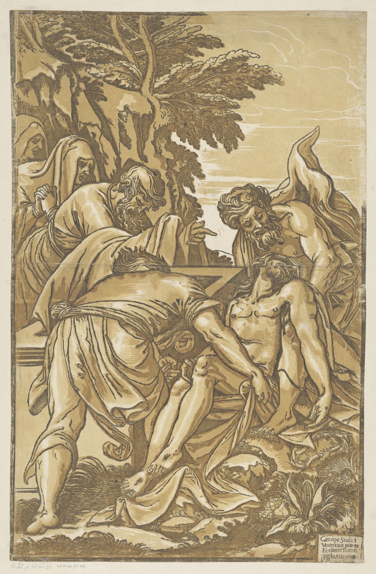 Graflegging van Christus by Andrea Andreani