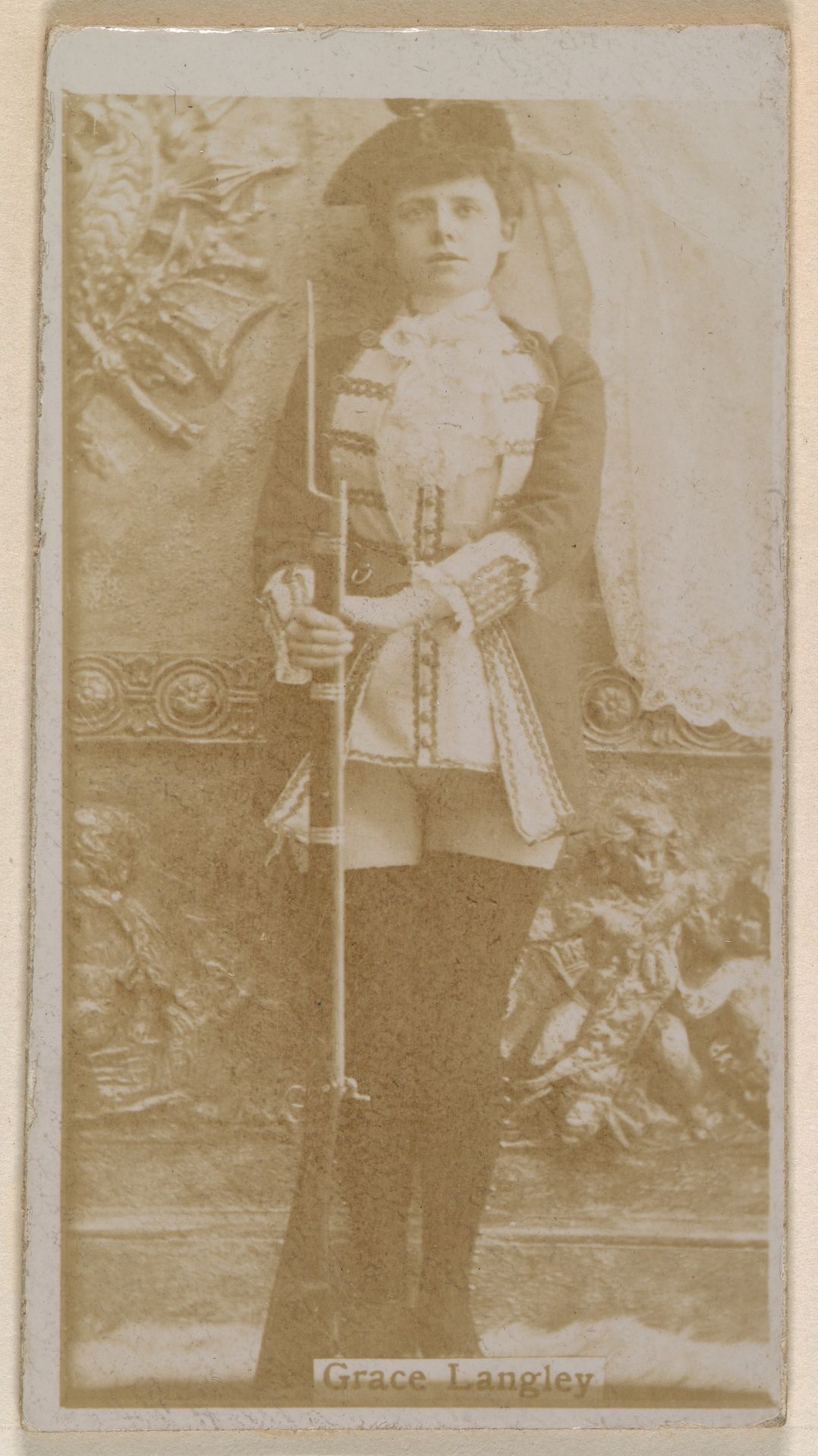 Grace Langley, from the Actresses series (N245) issued by Kinney Brothers to promote Sweet Caporal Cigarettes by Kinney Brothers Tobacco Company