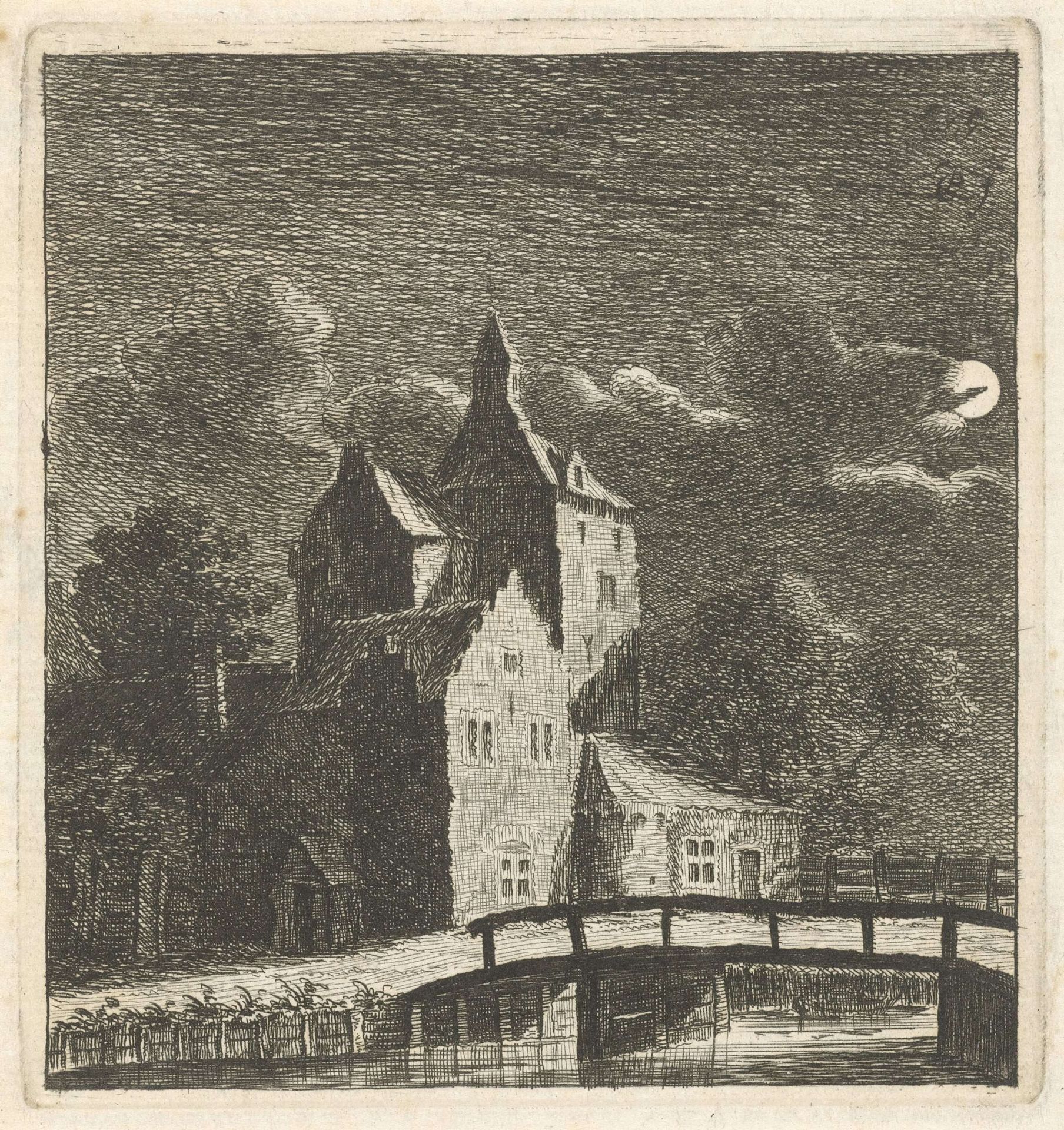 Gezicht op een kasteel by Caspar Jacobsz. Philips