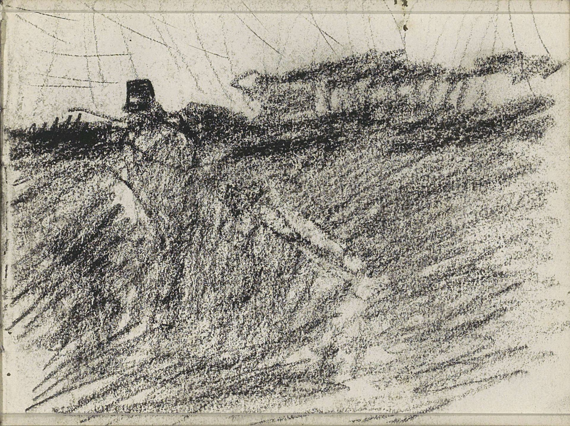 Figuur in een landschap by Anton Mauve