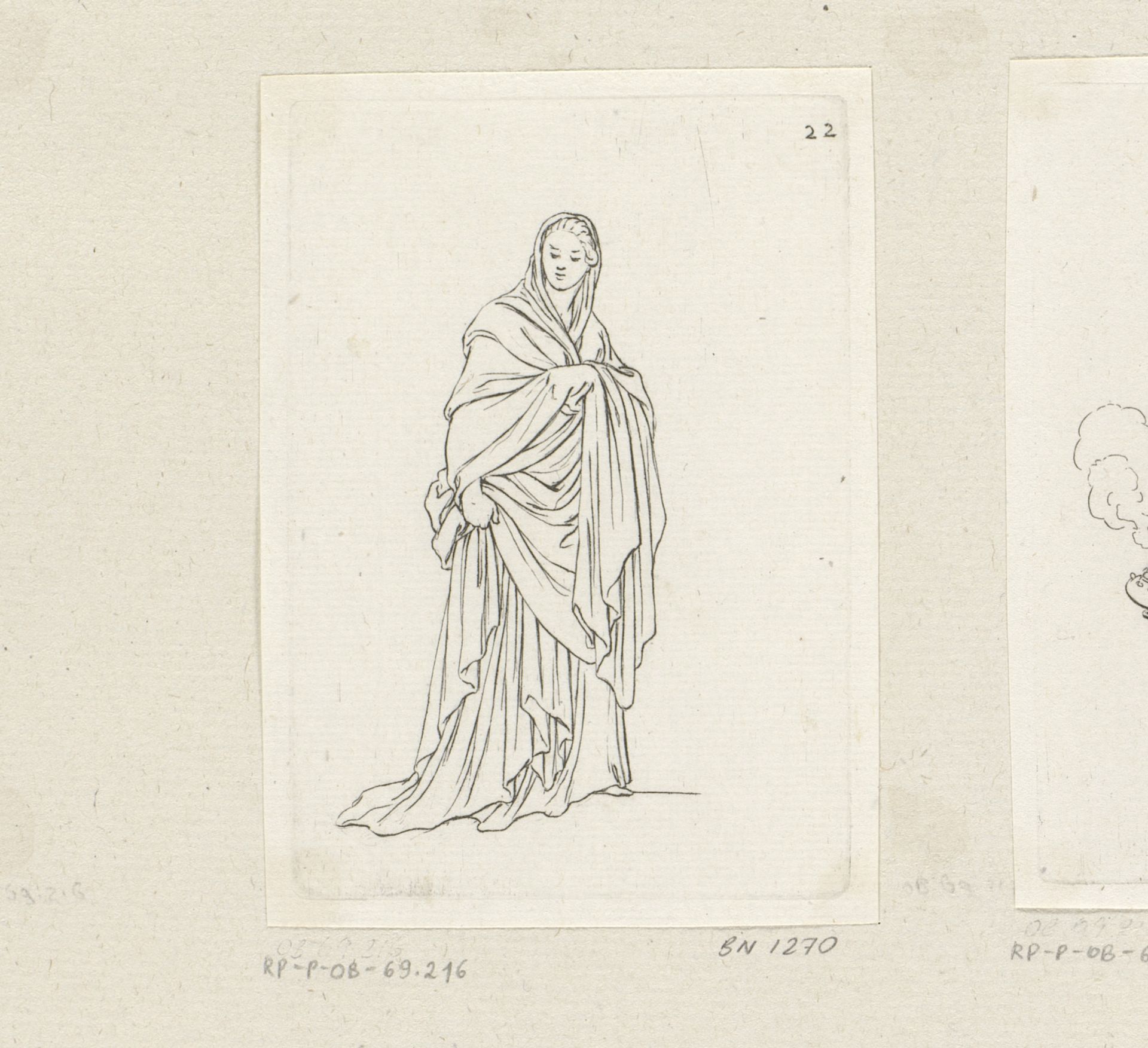 Vrouw in wijde toga by Sébastien Leclerc I