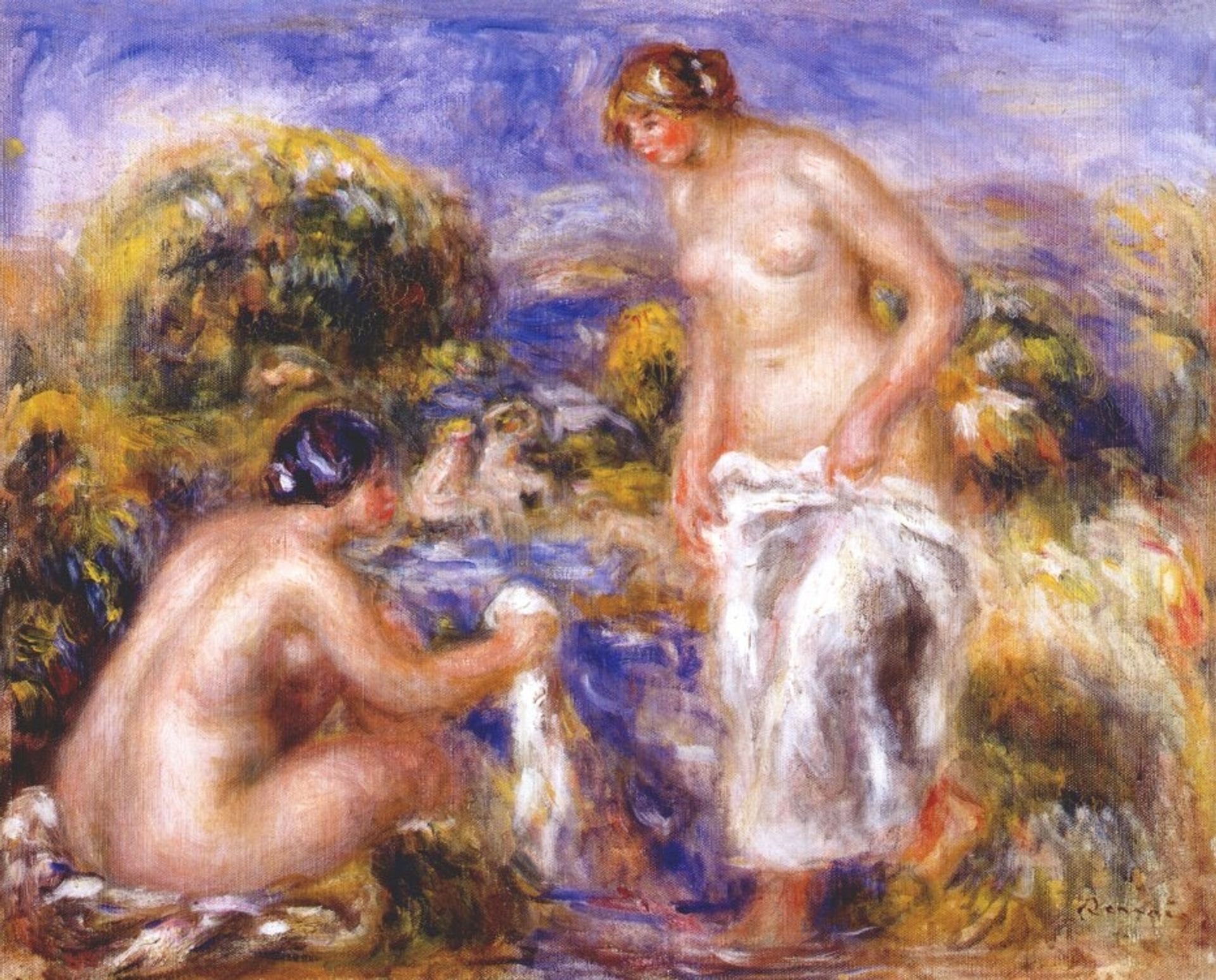 Women bathing by Pierre-Auguste Renoir