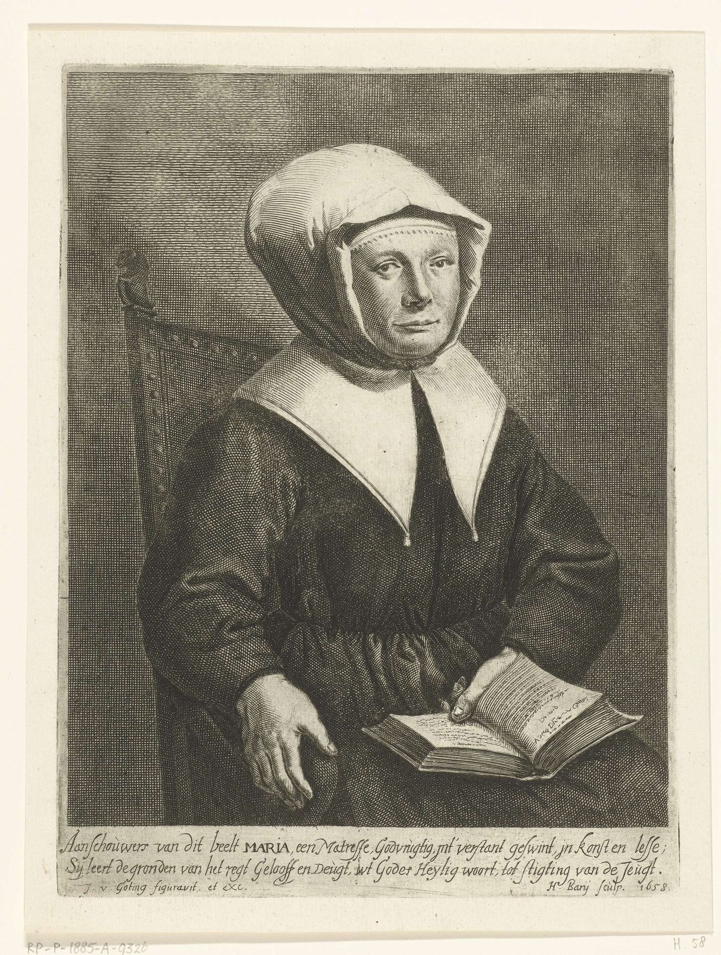 Portret van Maria de godsdienstonderwijzeres by Hendrik Bary