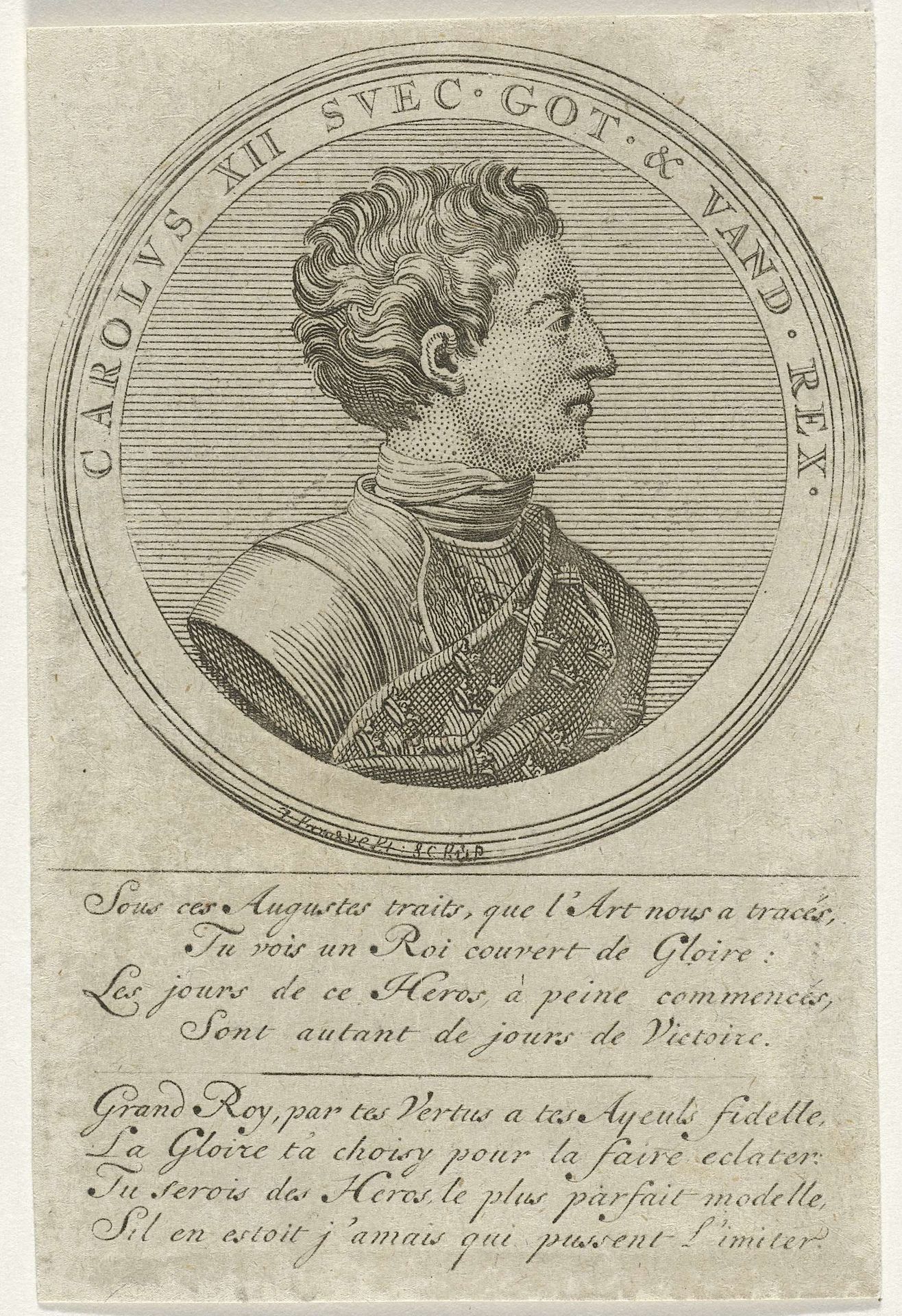 Portret van Karel XII by Jan Lamsvelt
