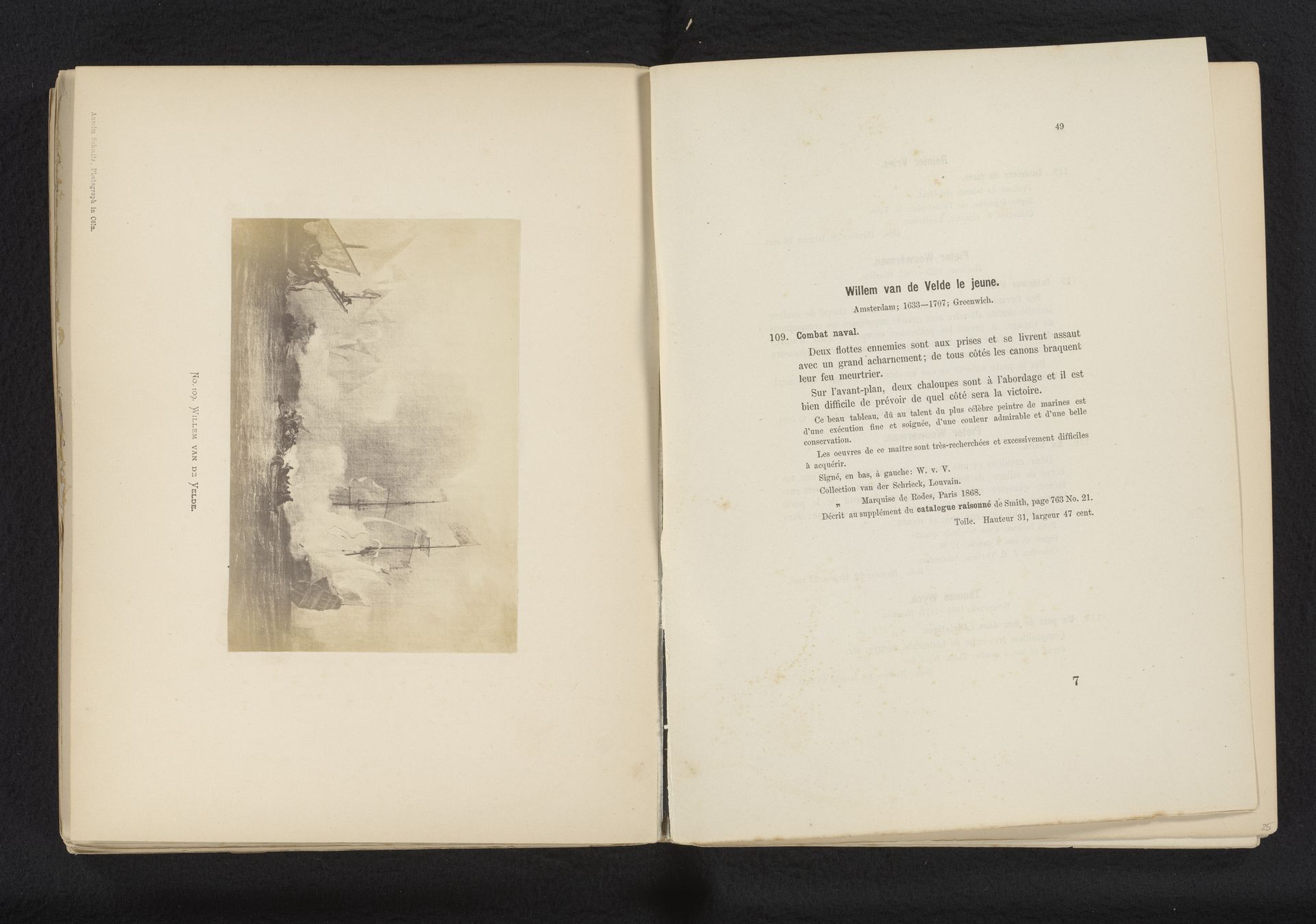 Fotoreproductie van een schilderij van een zeelslag by Anselm Schmitz