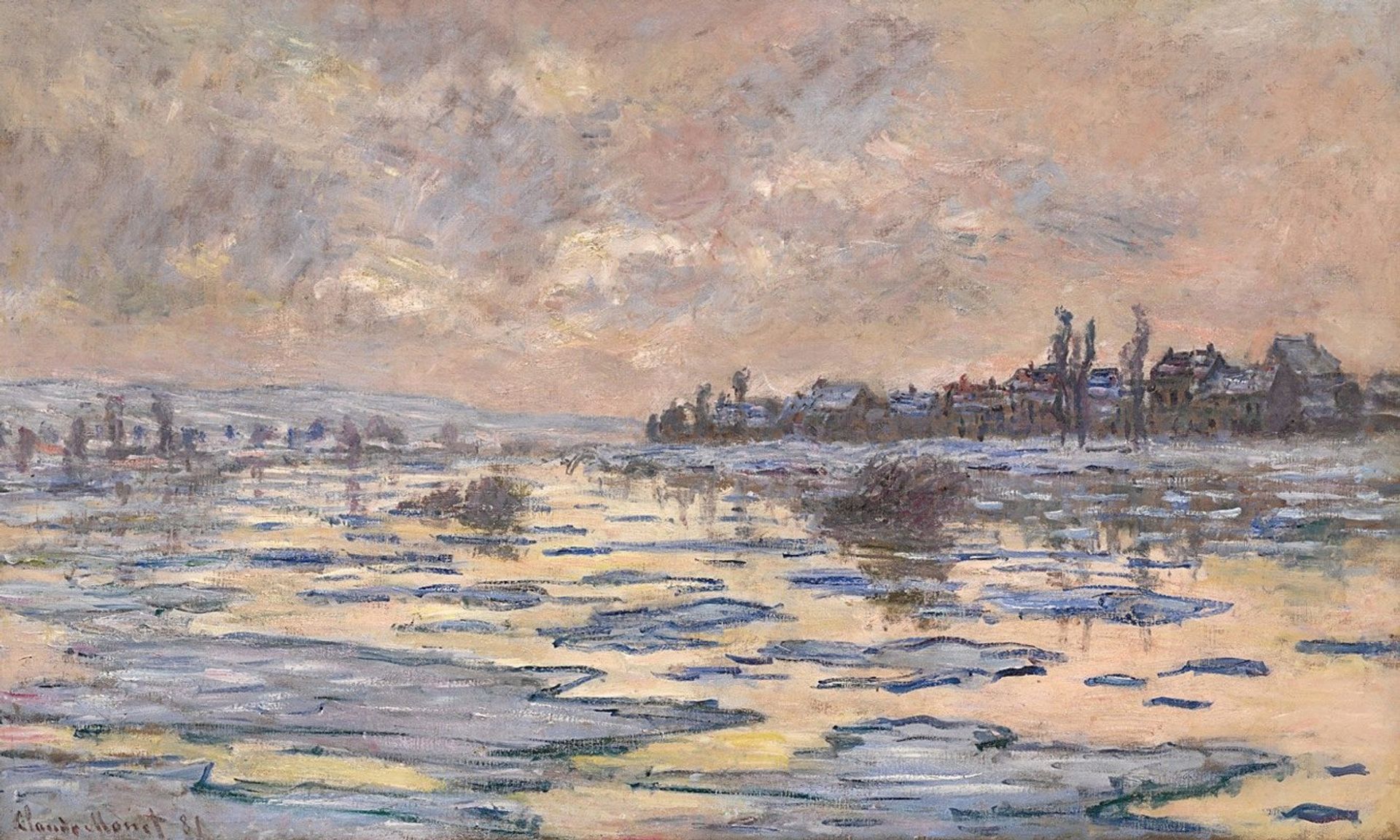 La Seine à Lavacourt, débâcle by Claude Monet