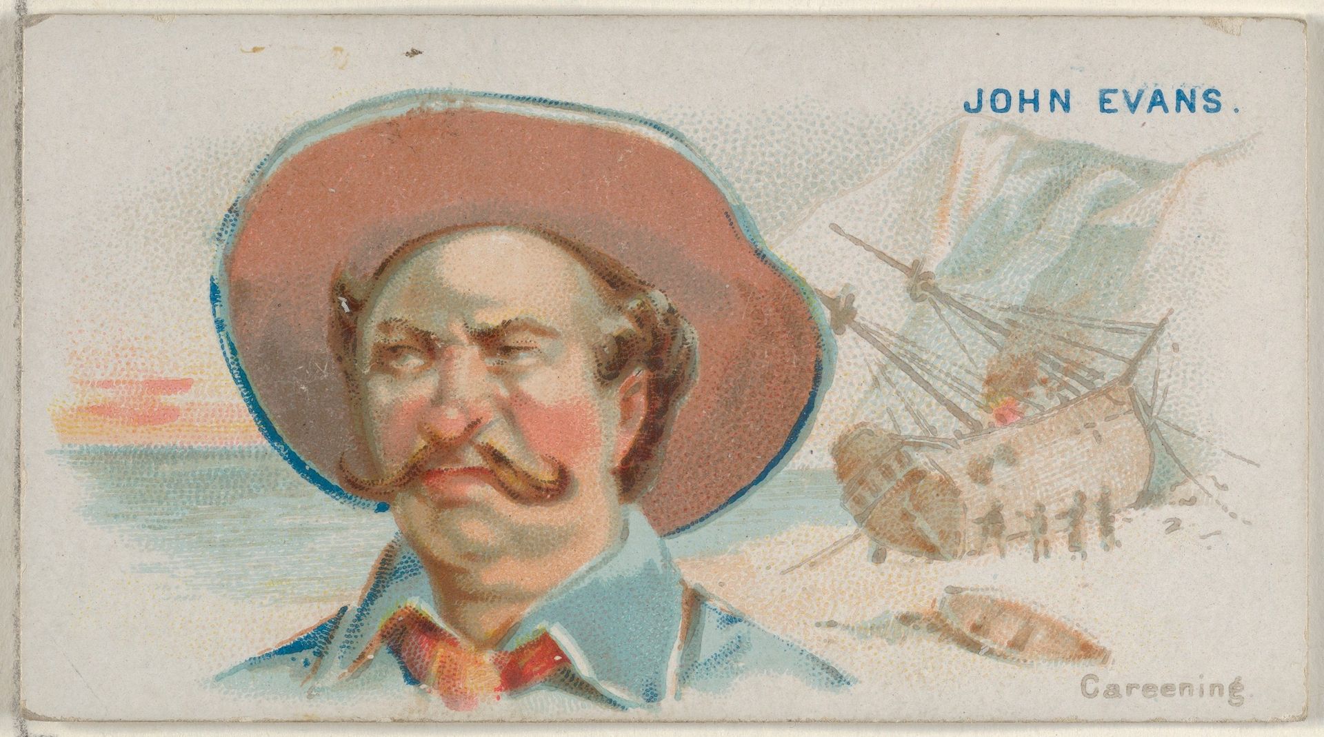 John Evans, Careening, from the Pirates of the Spanish Main series (N19) for Allen & Ginter Cigarettes by Allen & Ginter