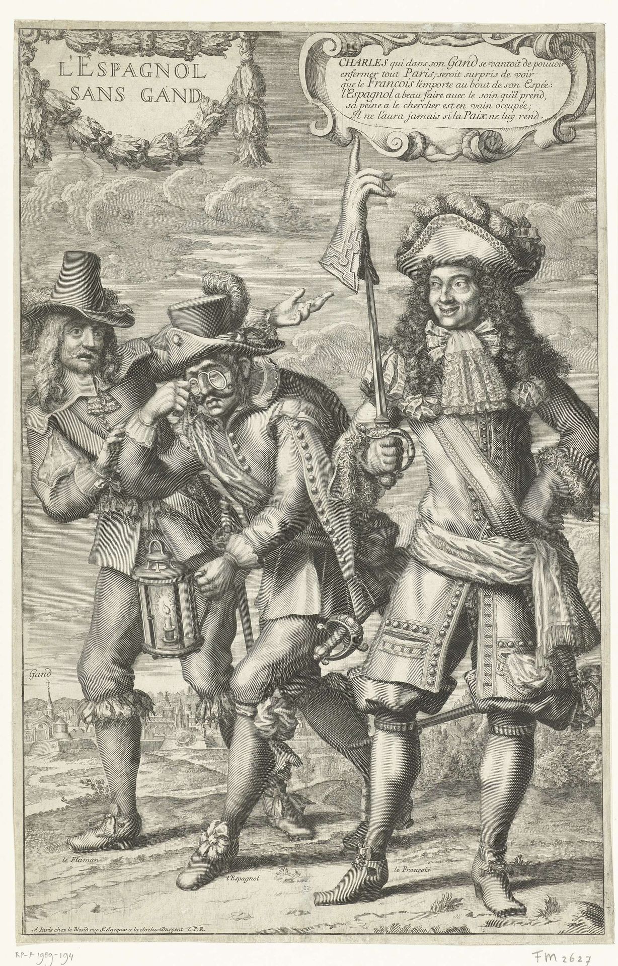 Franse spotprent op het verlies van Gent, 1678 by Anonymous