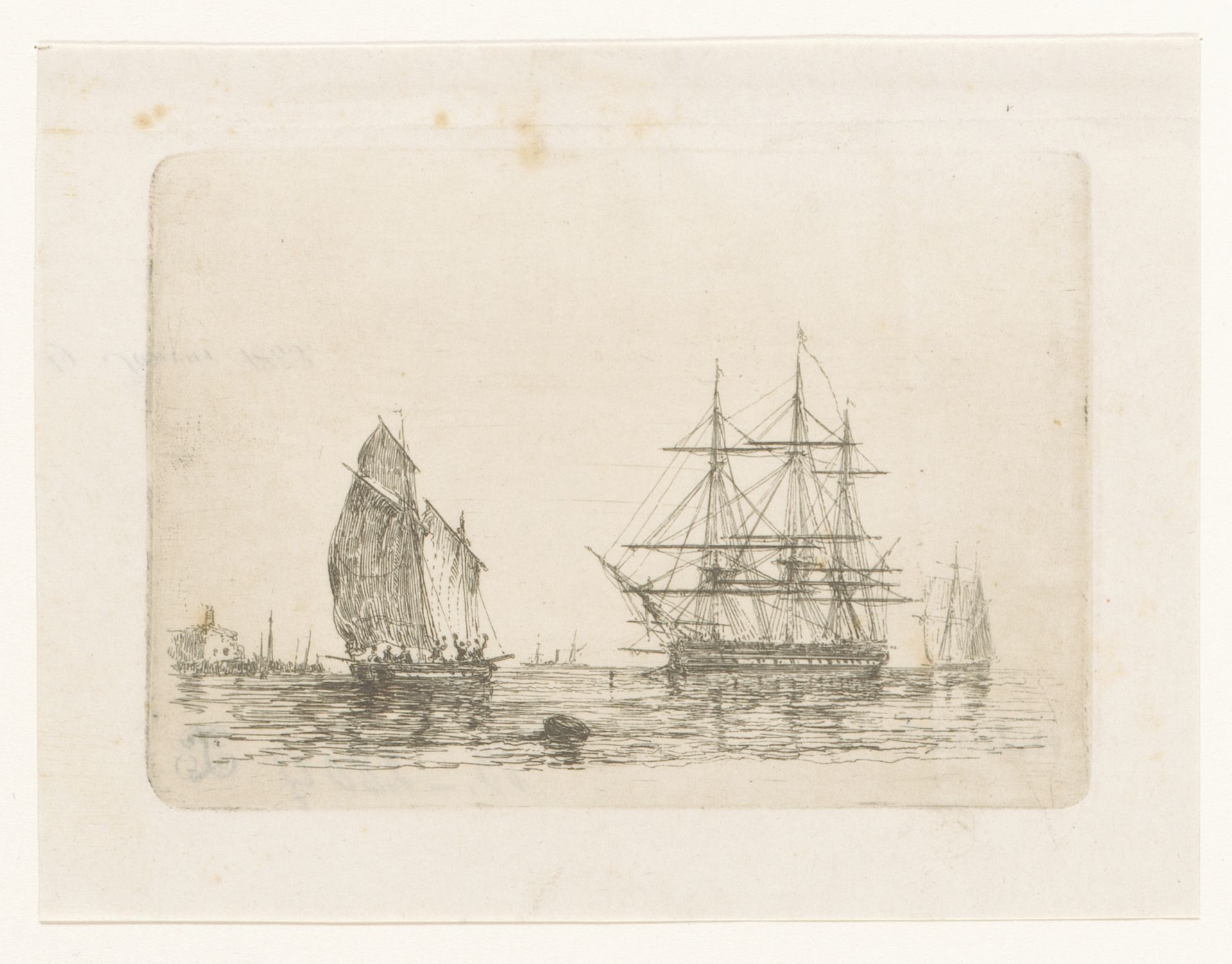 Schepen op de Schelde vóór Antwerpen by Henri François Schaefels