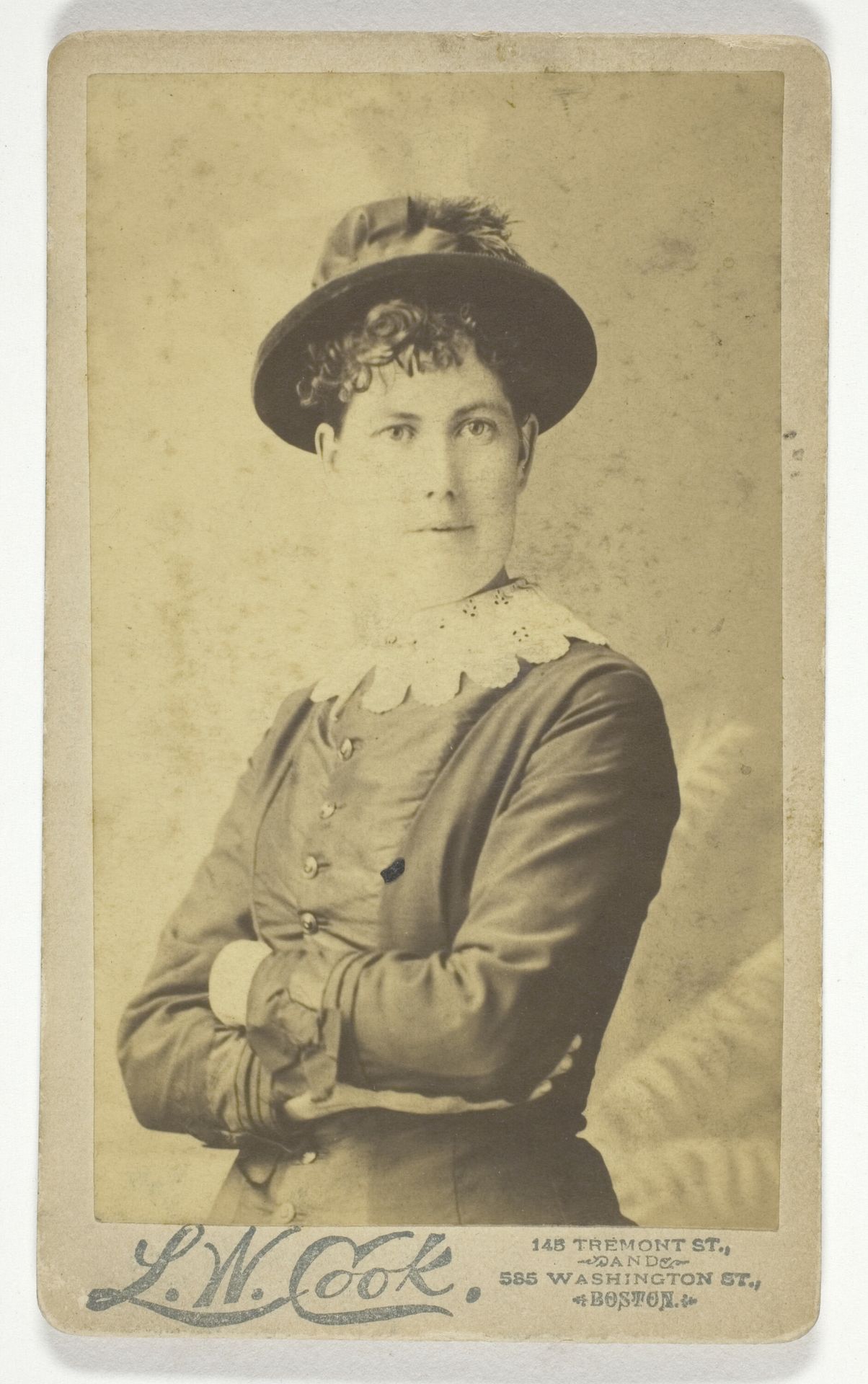 Untitled (Portrait of Woman with Hat) by Anonymous