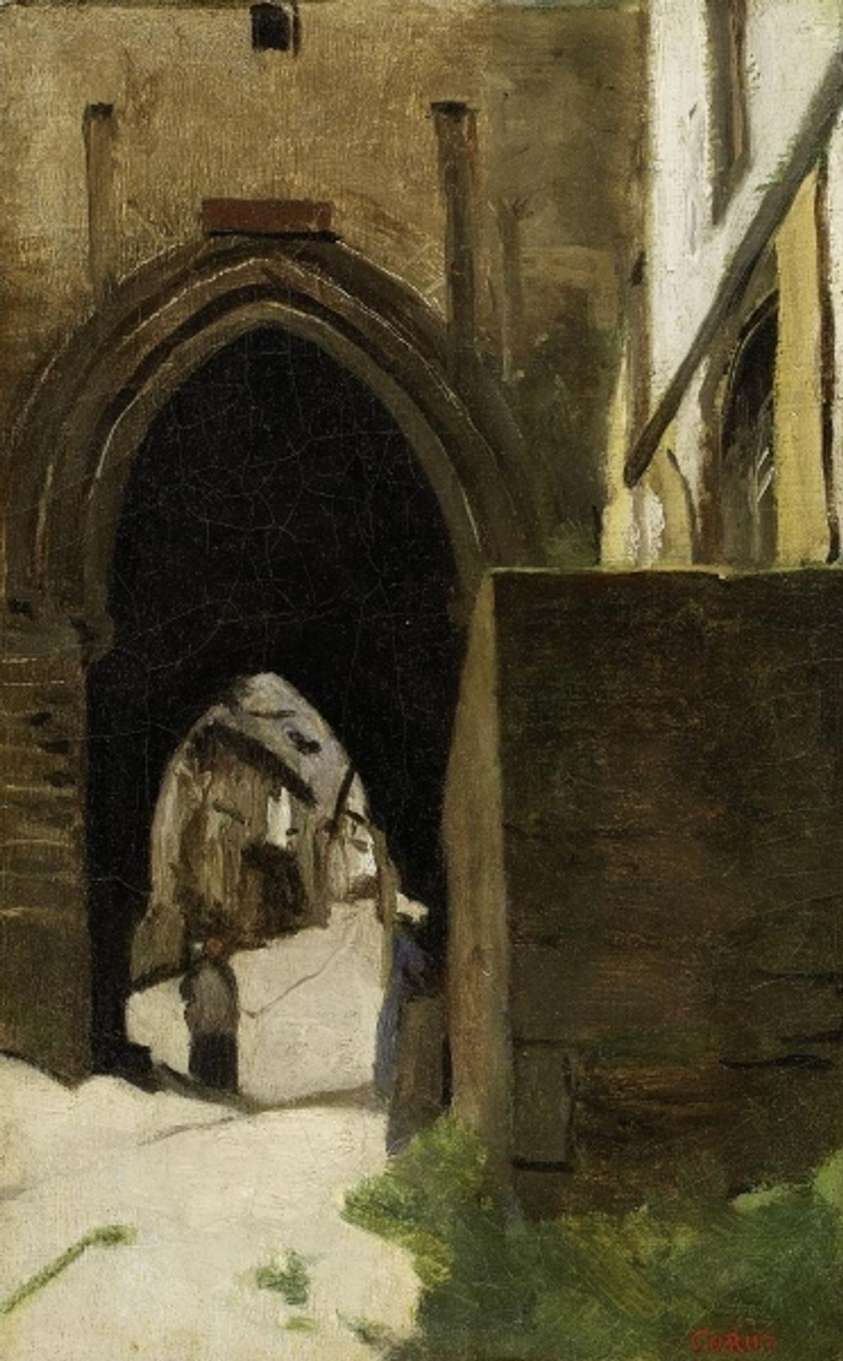 Dinan, a gate of  the town by Camille Corot
