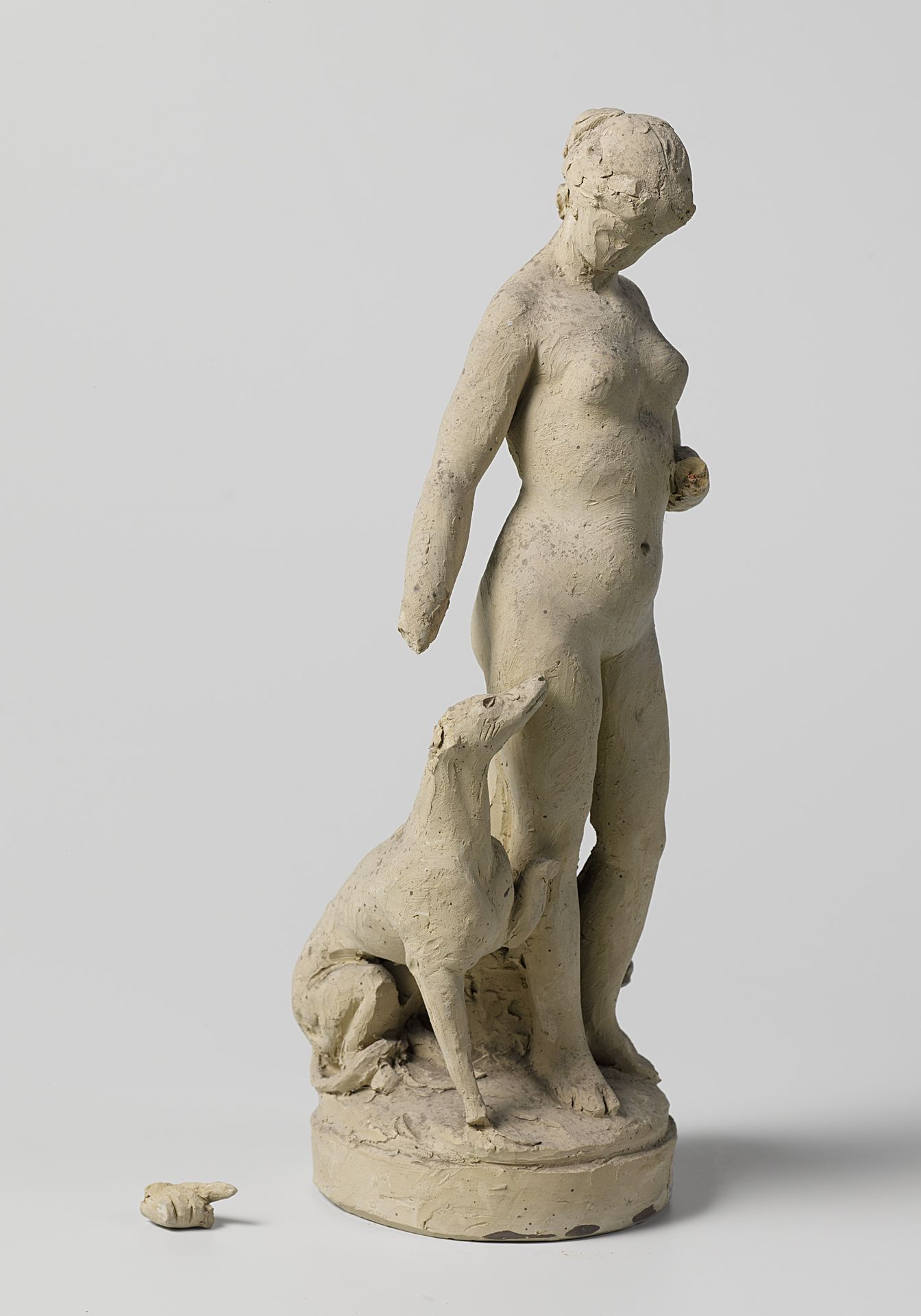 Onderdeel van Vrouw met hond by Eugène Lacomblé