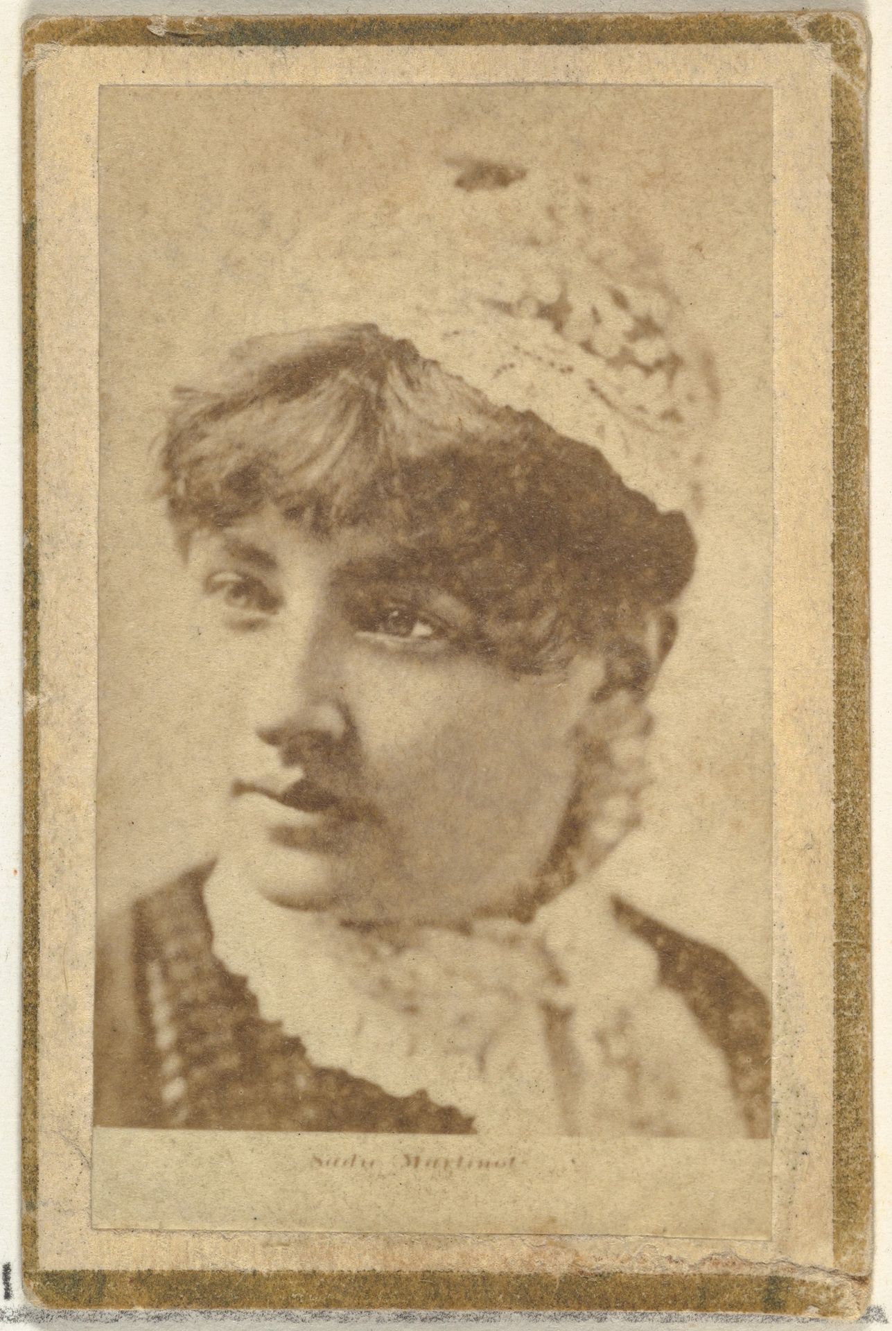 Sadie Martinot, from the Actresses and Celebrities series (N60, Type 2) promoting Little Beauties Cigarettes for Allen & Ginter brand tobacco products by Allen & Ginter