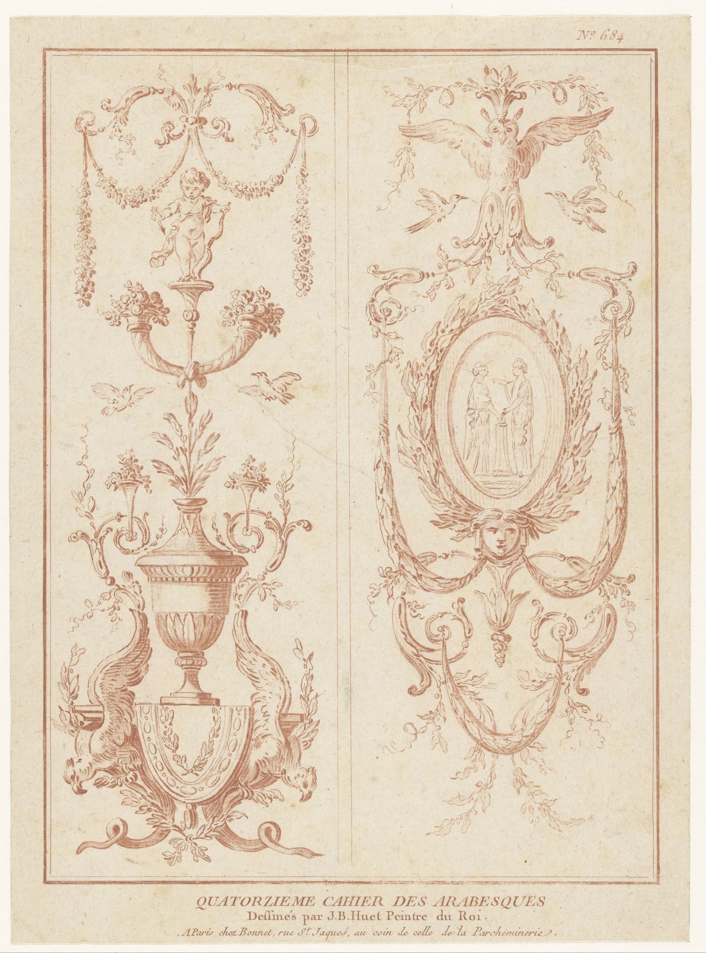 Twee panelen met arabesken by Anonymous