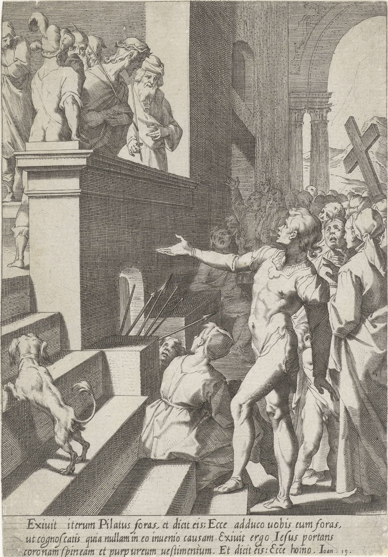 Christus aan het volk getoond by Pieter de Jode I