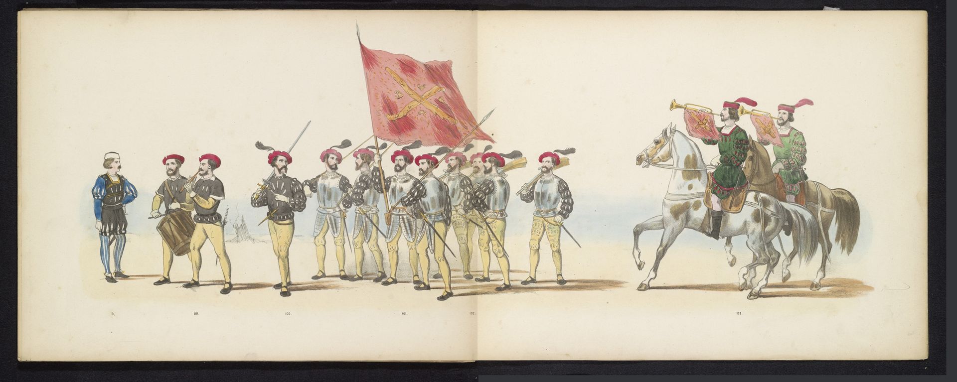 Maskerade van de Leidse studenten, 1855 (plaat 12) by Gerardus Johannes Bos