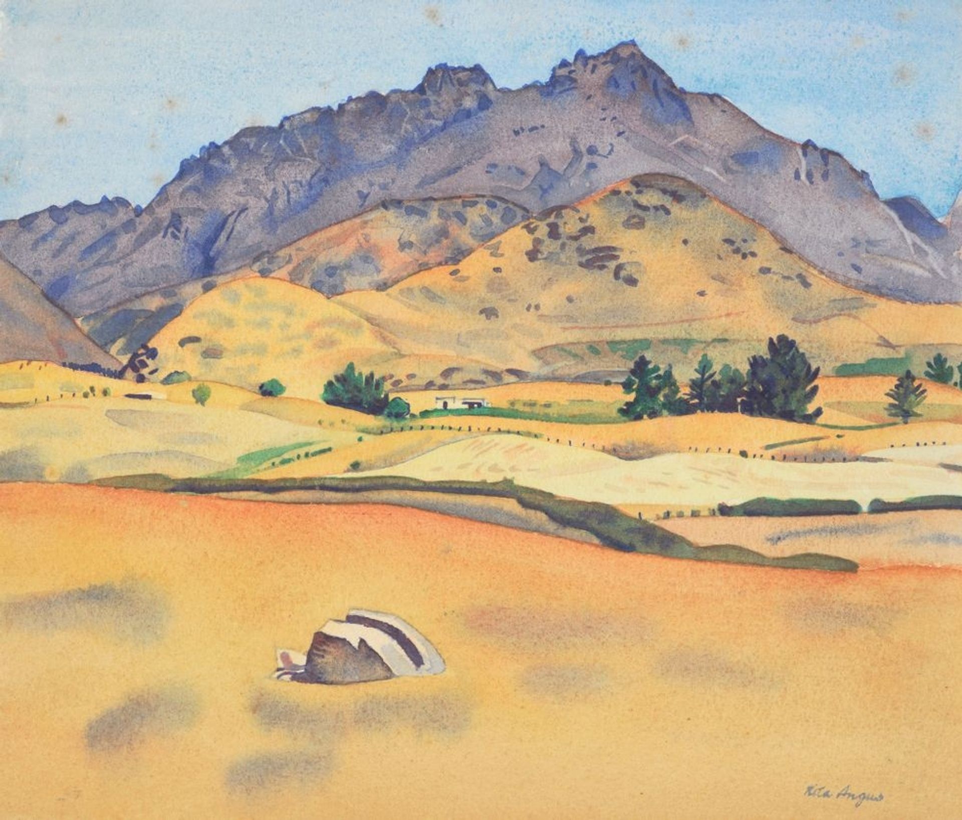 Arrowtown (Coronet Peak from Speargrass Flat) by Rita Angus